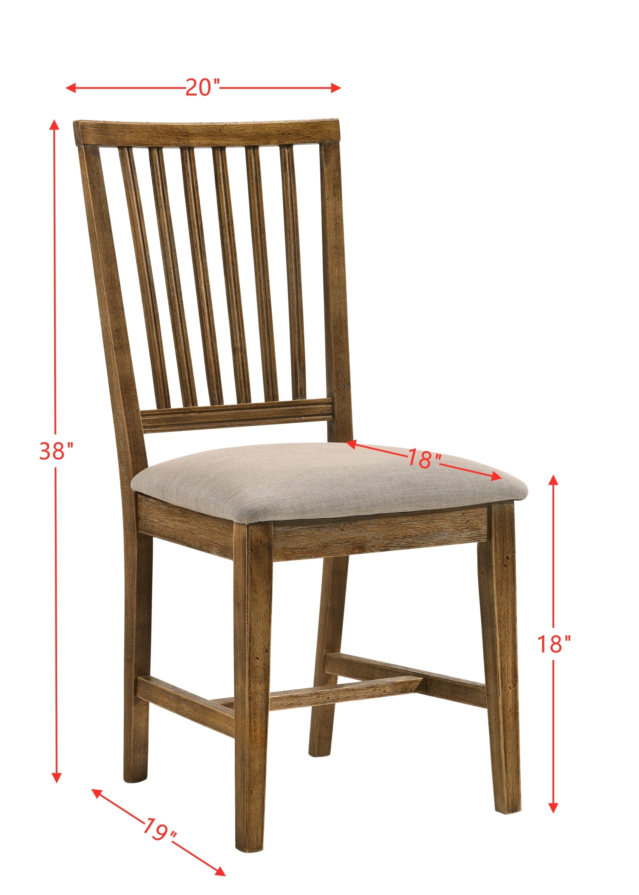 ACME Wallace II Side Chair (Set-2), Tan Linen & Weathered Oak (2Pc/1Ctn) 72312