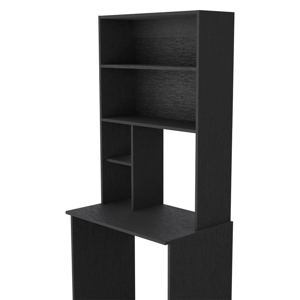 Computer Desk Monroe, Four Shelves, Black Wengue Finish