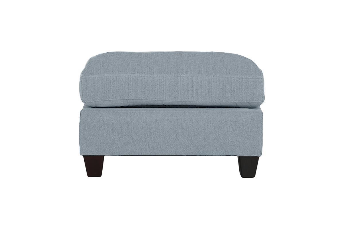 Living Room Furniture Cocktail Ottoman Grey Linen Like Fabric 1pc Plush Ottoman Wooden Legs