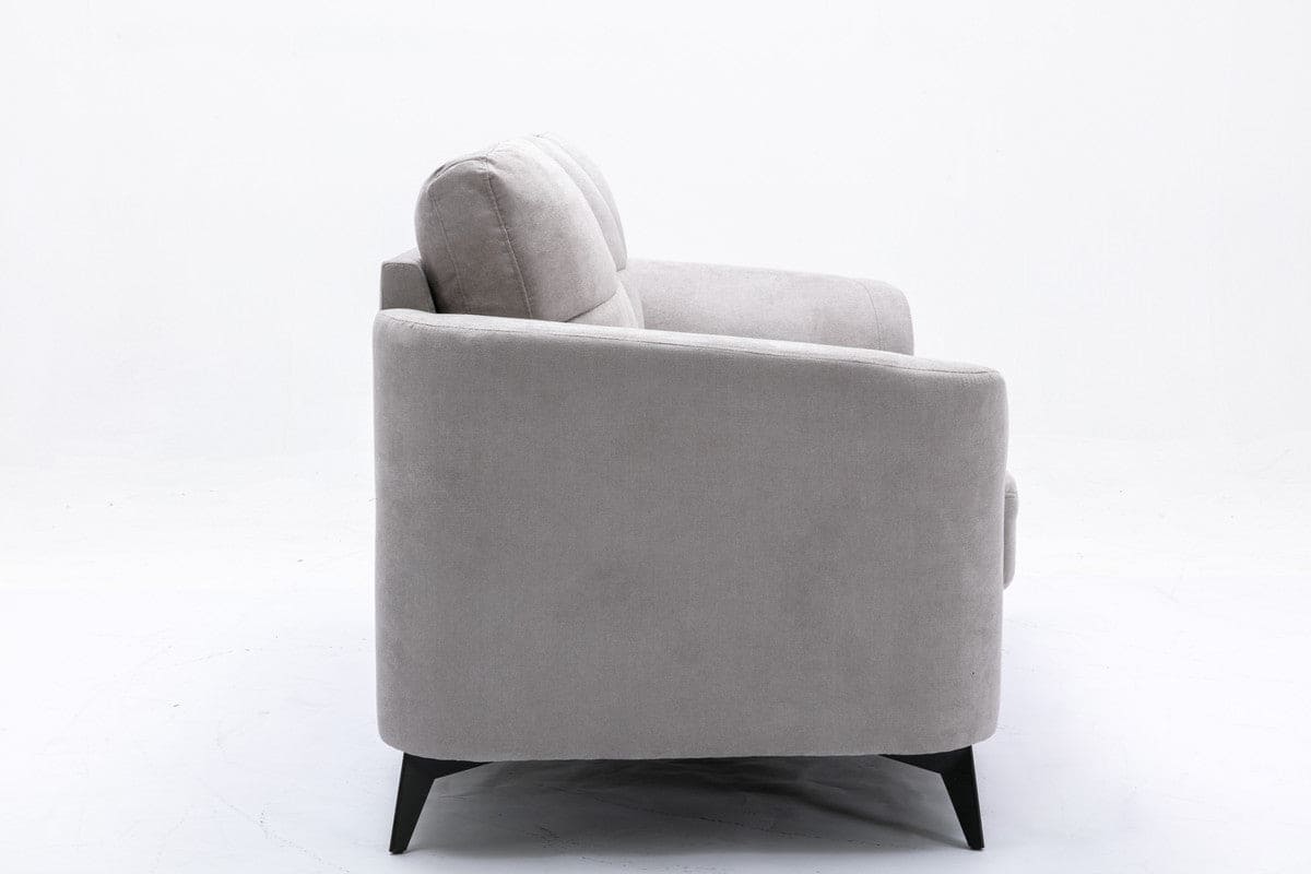 Callie Light Gray Velvet Fabric Loveseat