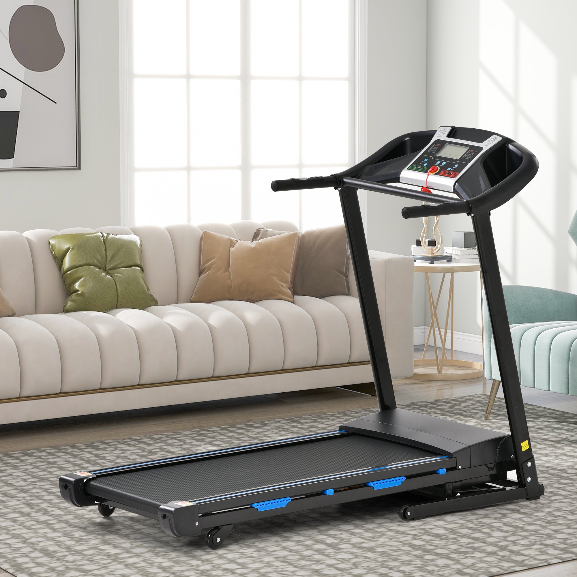 Treadmills for Home, Electric Treadmill with  Automatic Incline, Foldable 3.25HP Workout Running Machine Walking, Double Running Board Shock Absorption Pulse Sensor Bluetooth Speaker APP FITSHOW.