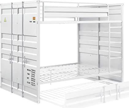 ACME Cargo Bunk Bed (Full/Full), White (1Set/2Ctn) 37885