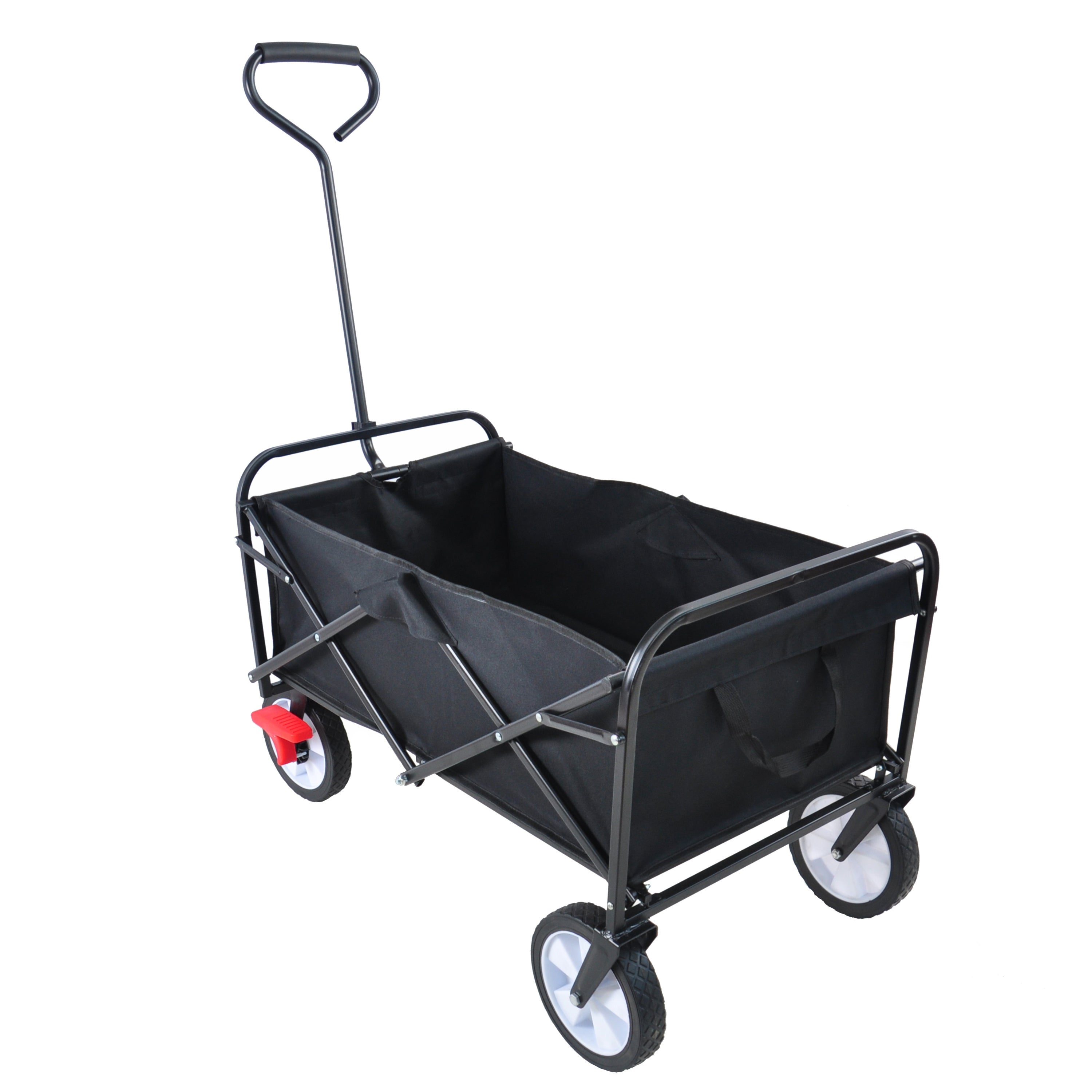 Folding Wagon Garden Shopping Beach Cart (black)