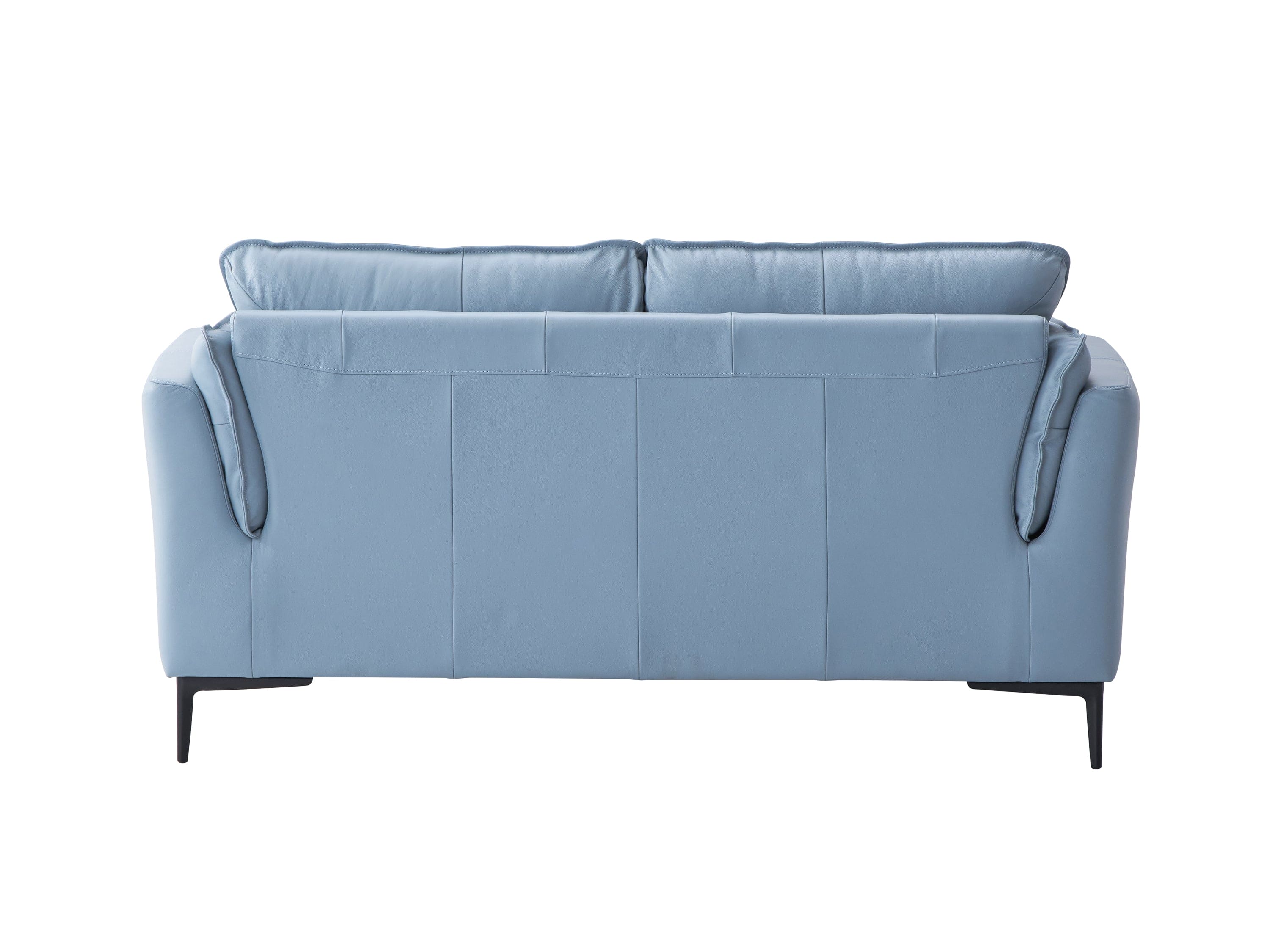 ACME Mesut Loveseat, Light Blue Top Grain Leather & Black Finish LV02388