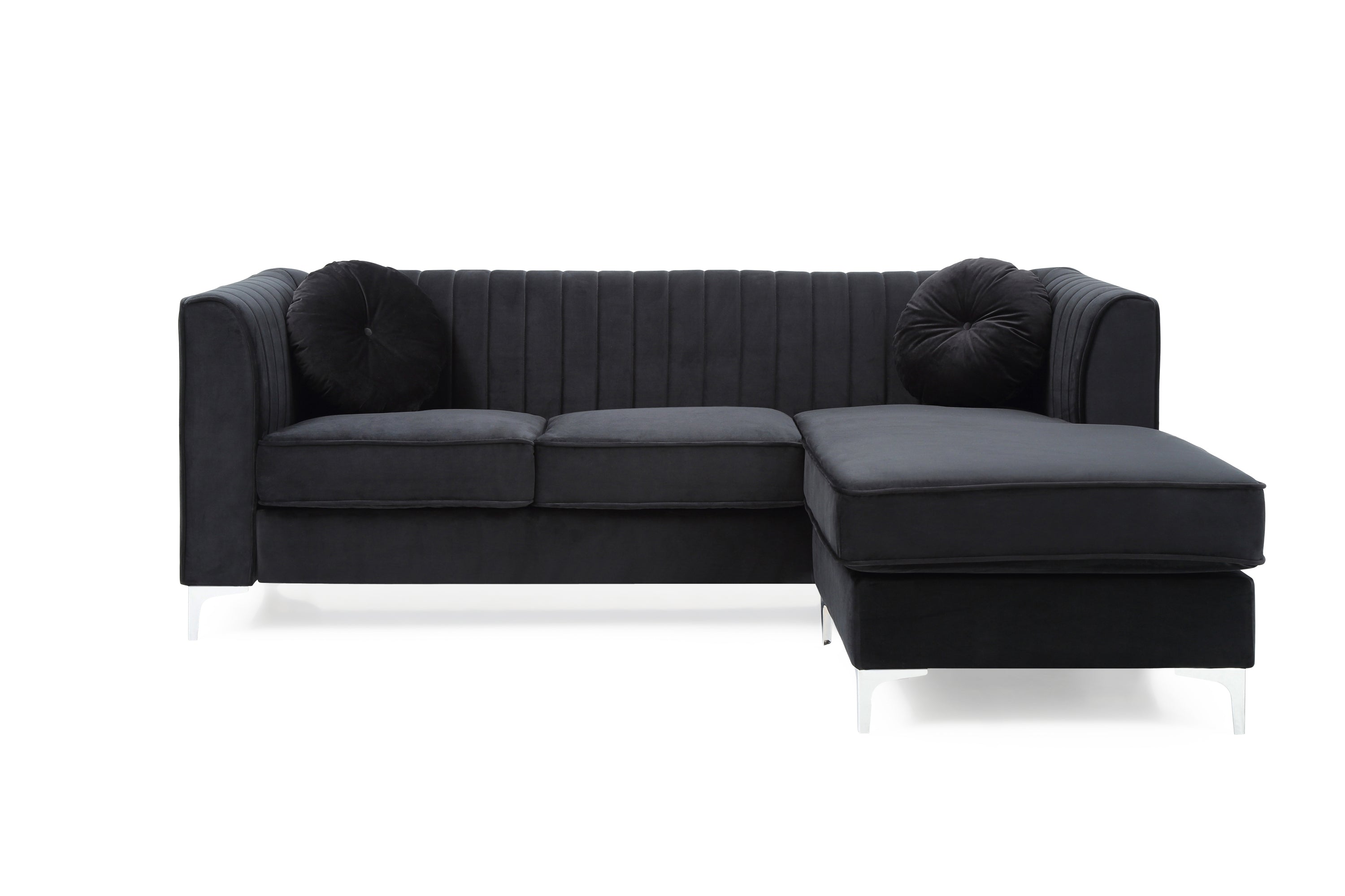 Glory Furniture Delray G793B-SC Sofa Chaise (  3 Boxes) , BLACK