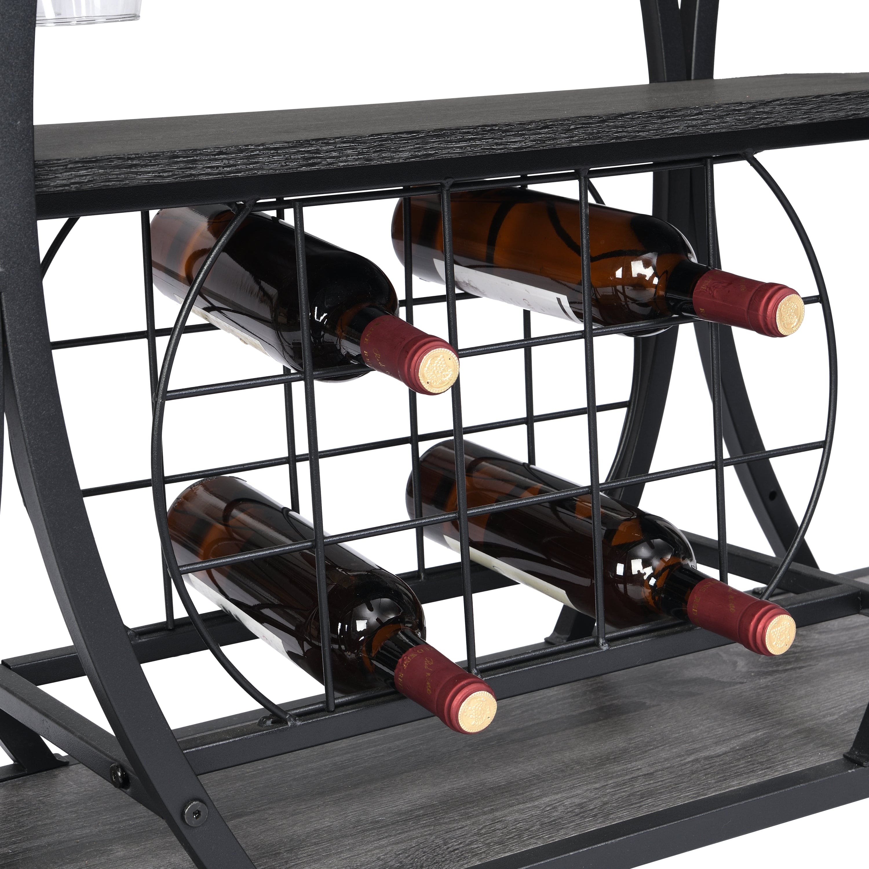 Industrial Bar Cart Kitchen Bar&Serving Cart for Home with Wheels 3 -Tier Storage Shelves