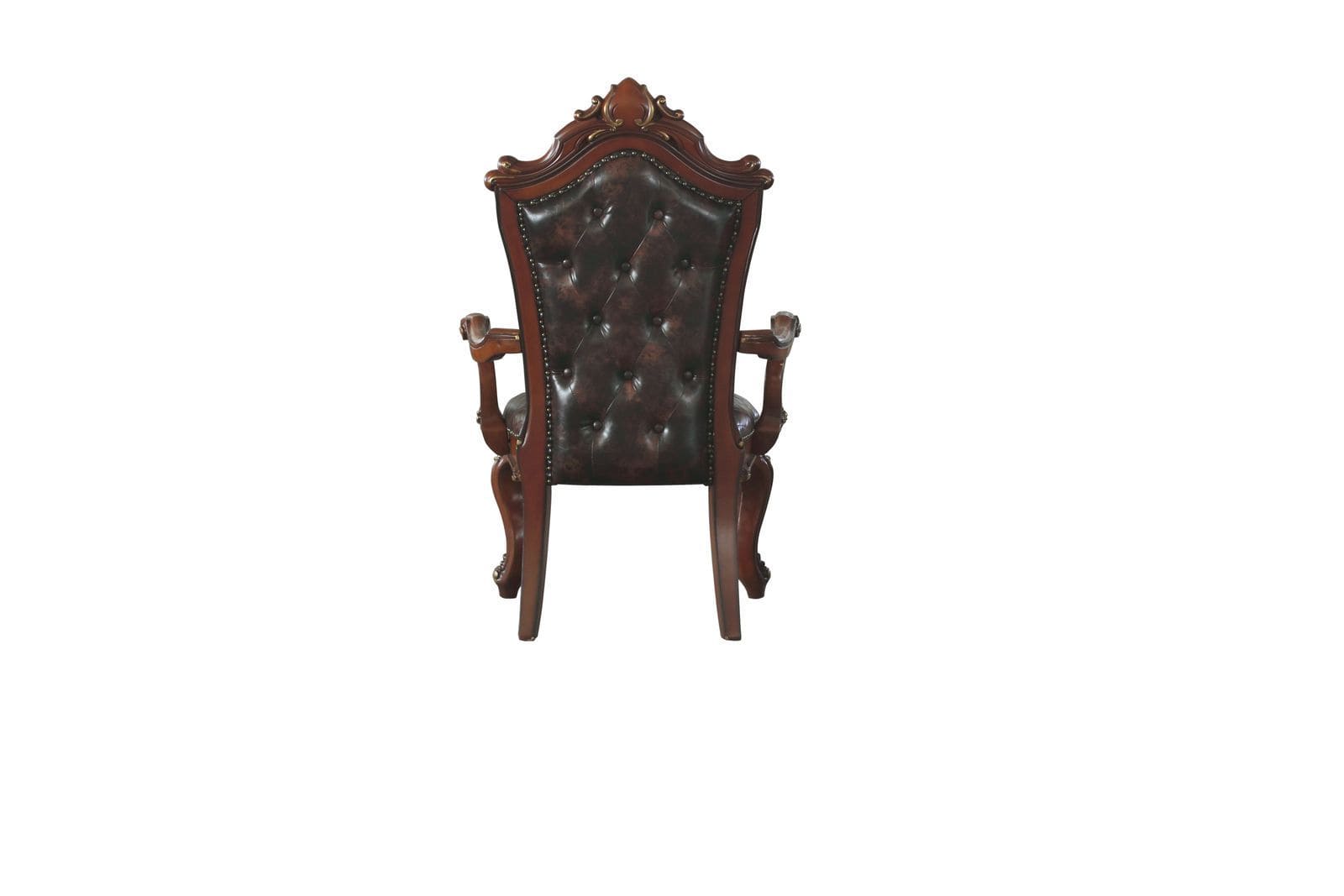 ACME Picardy Arm Chair (Set-2), Cherry Oak & PU 68223