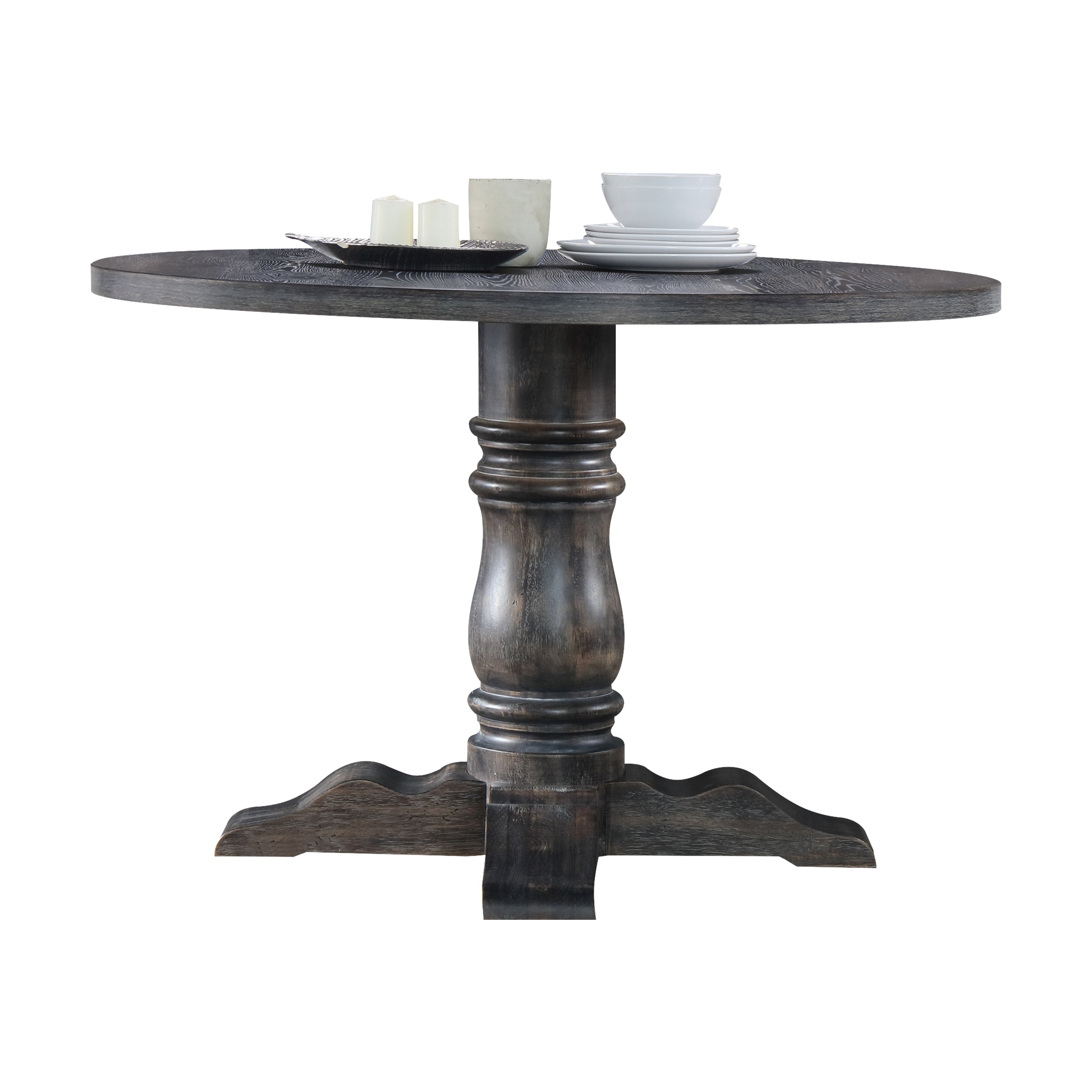 ACME Leventis Dining Table in Weathered Gray 74640