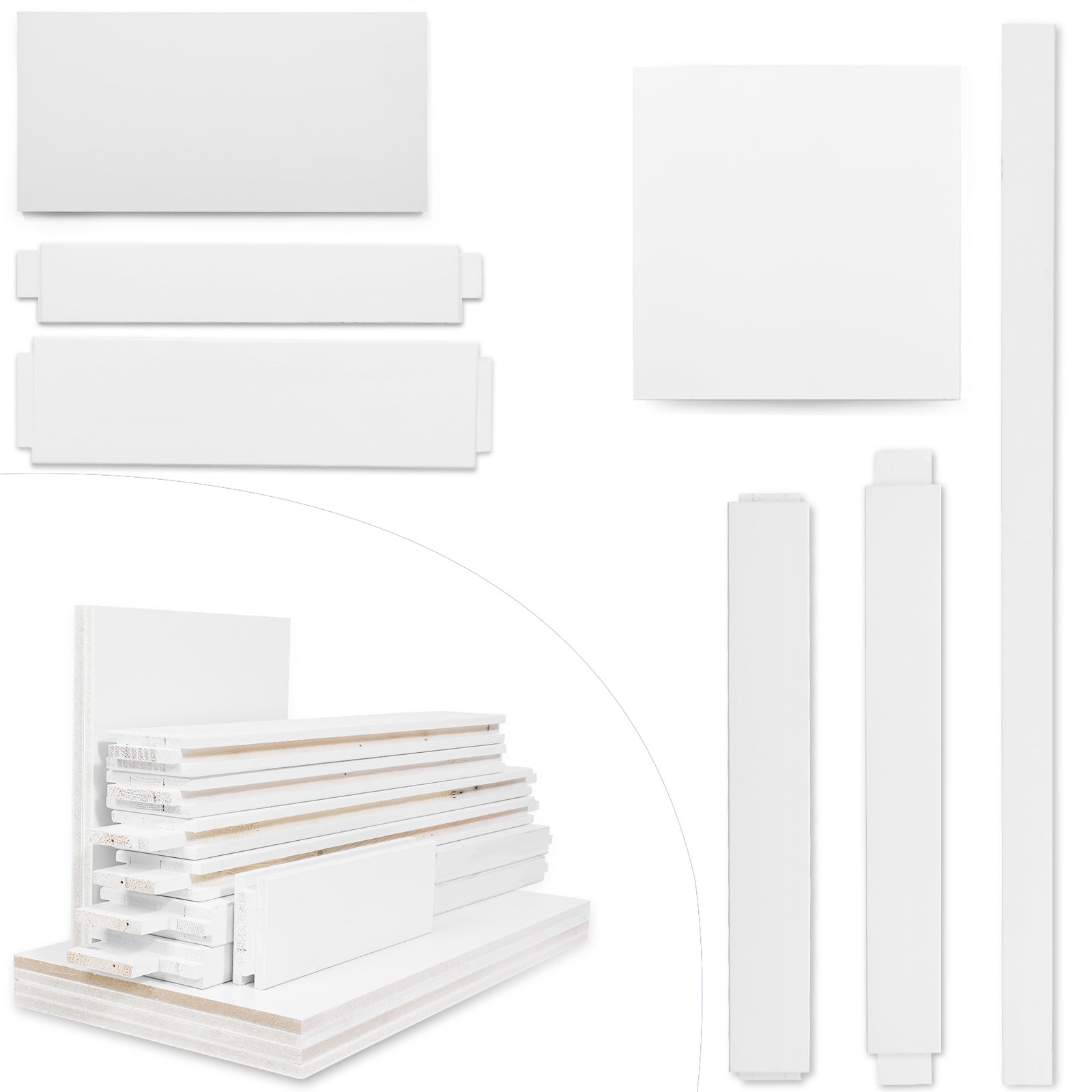 CRAZY ELF 30" x 80" Six Paneled Wood Primed Standard Door Slab, DIY Unfinished Solid Wood Paneled Door, Interior Single Door Slab, Pre-Drilled Ready to Assemble