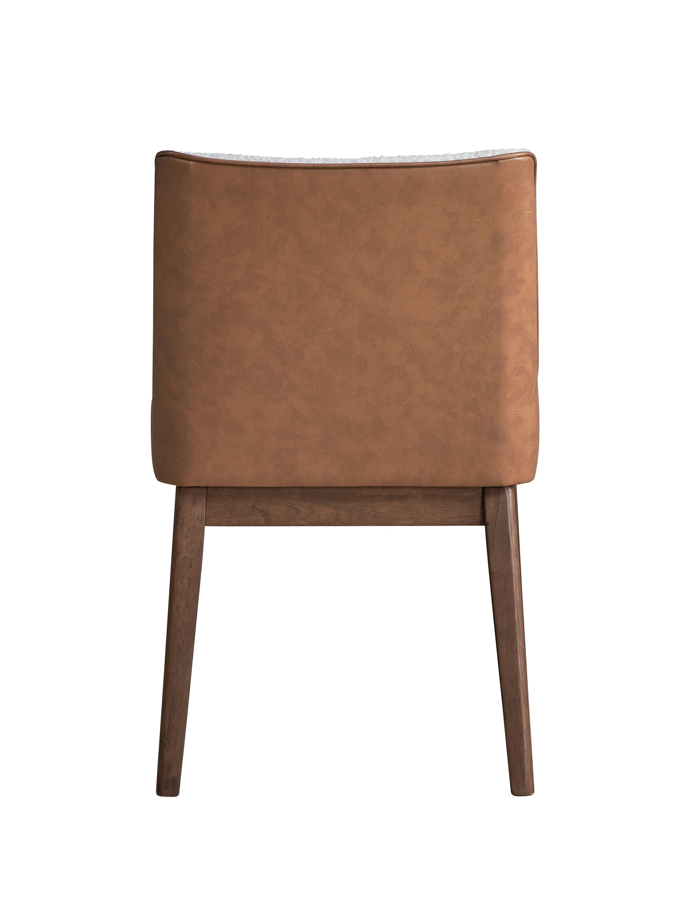 ACME Ginny Side Chair (Set-2), White Boucle, Brown Velvet & Walnut Finish DN02308