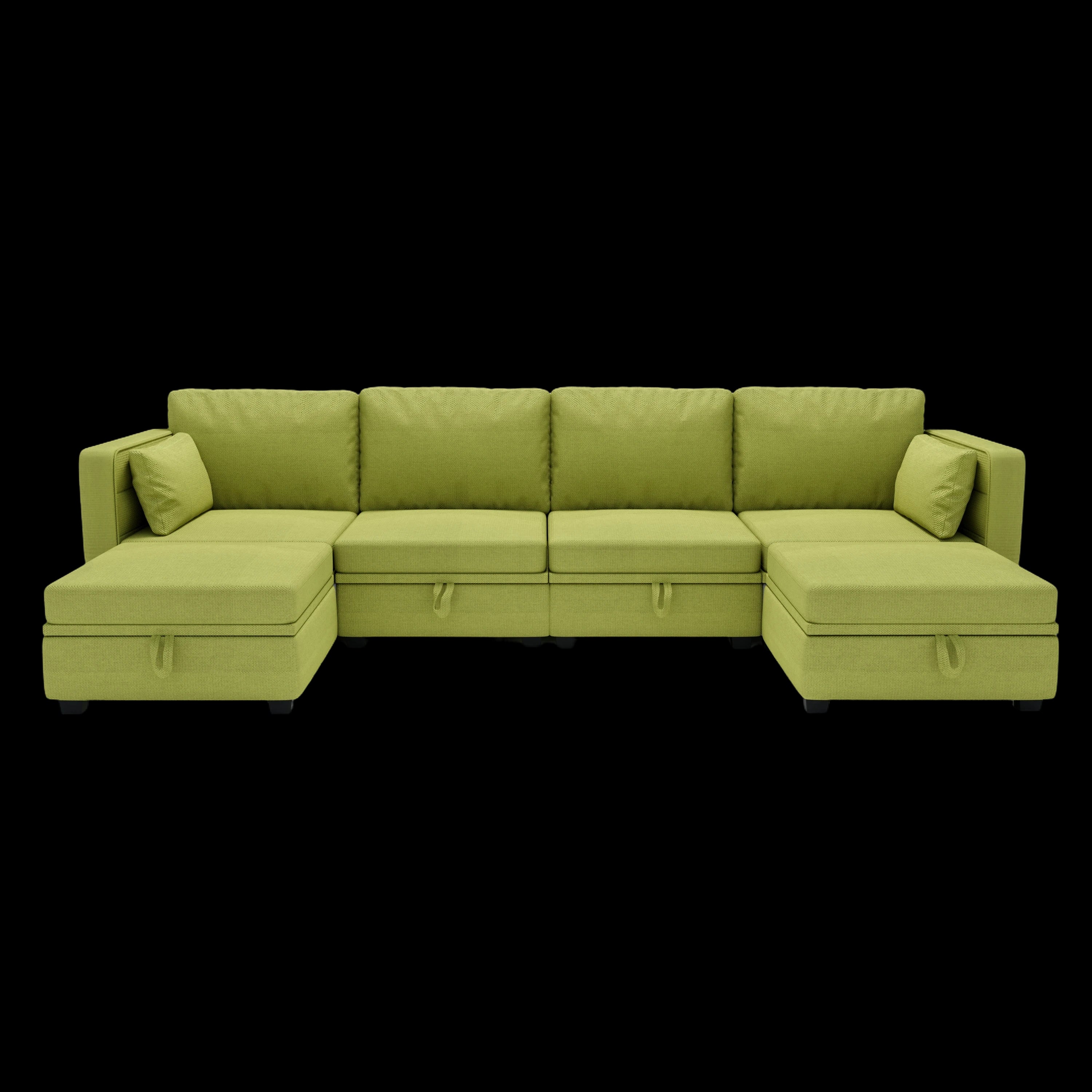 UNITED WE WIN Modular Sectional Sofa U Shaped Modular Couch with Reversible Chaise Modular Sofa Sectional Couch with Storage Seats