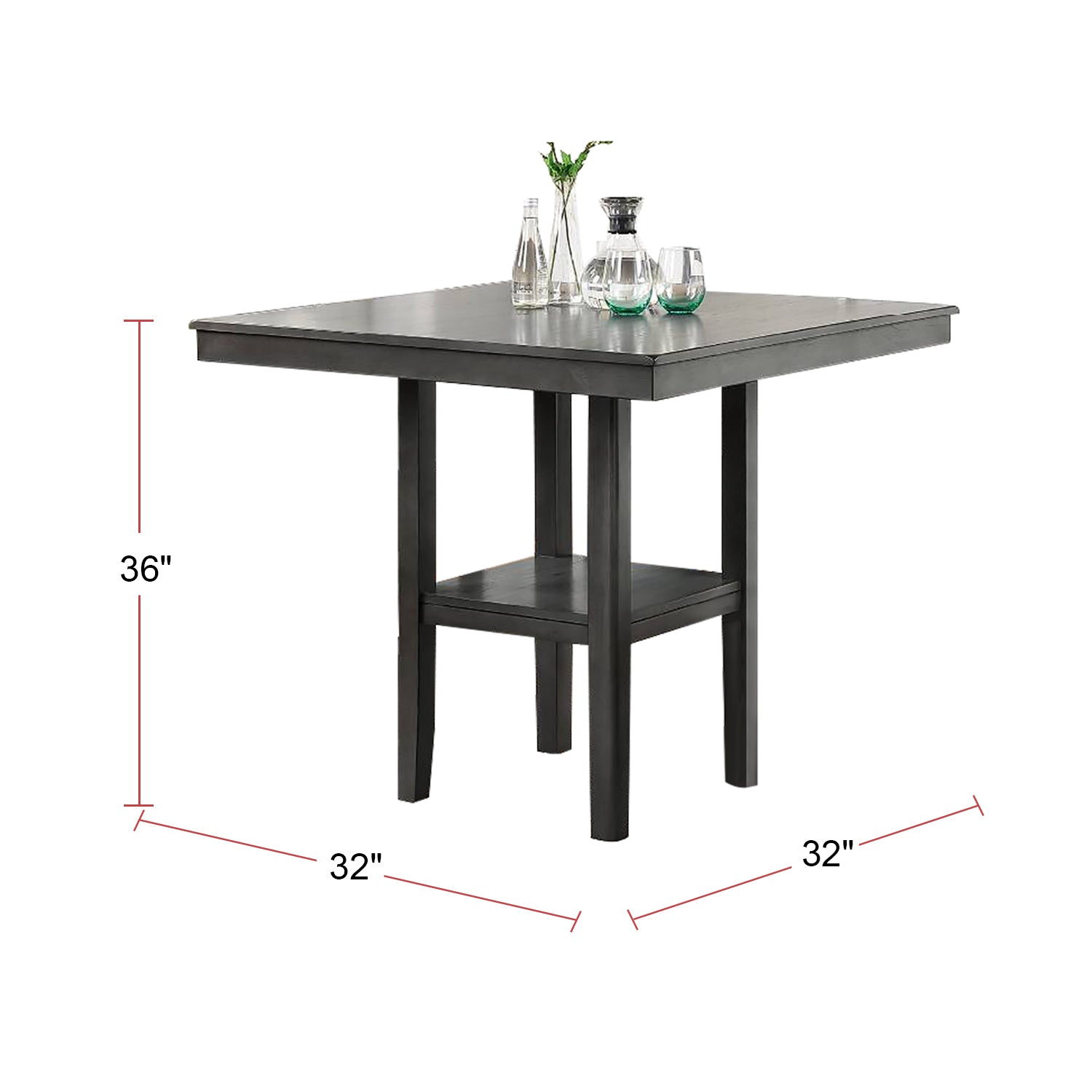 5 Piece Counter Height Dining Set in Grey