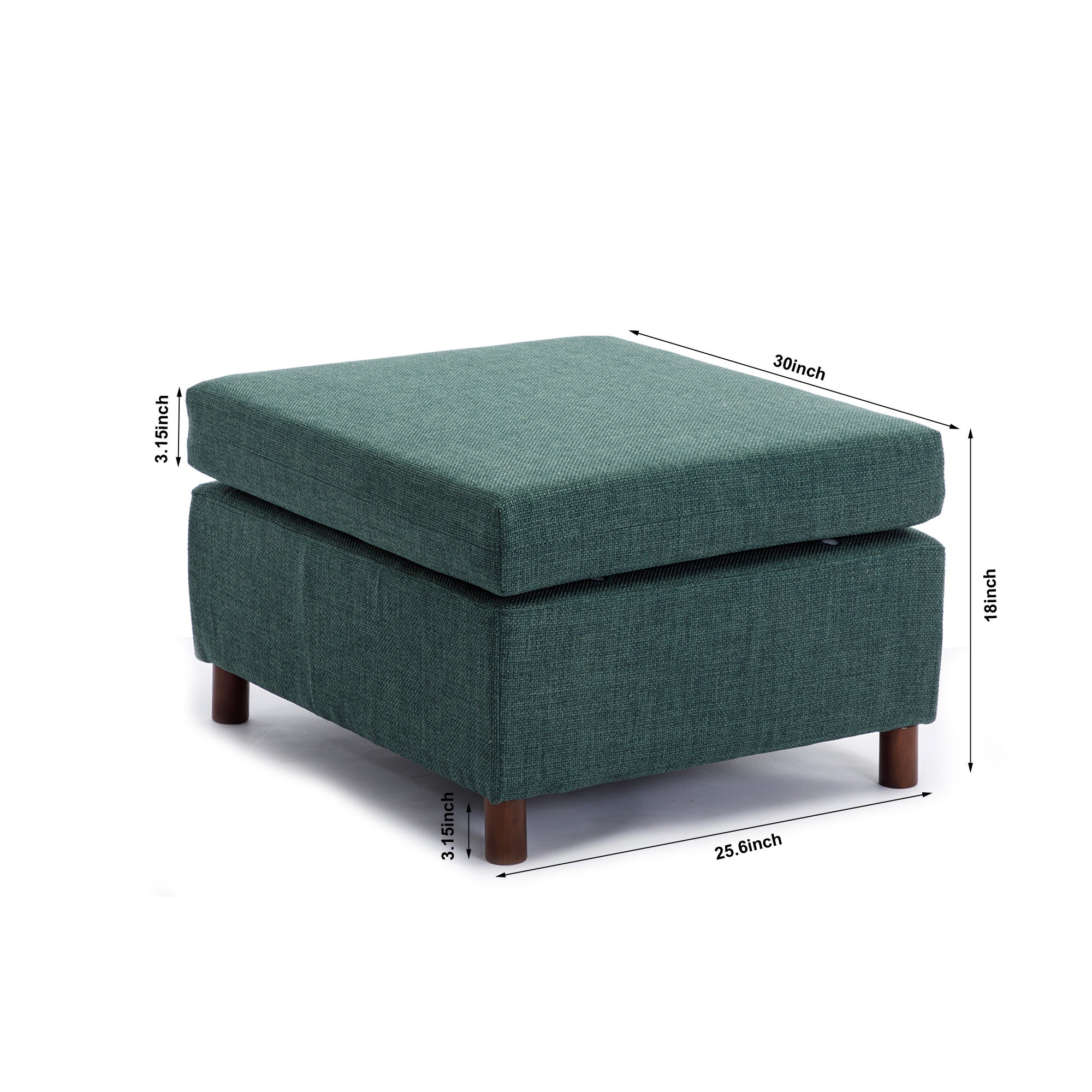 4 Seat Module Sectional Sofa Couch With 2 Ottoman for living room,Seat Cushion and Back Cushion Non-Removable and Non-Washable,Green