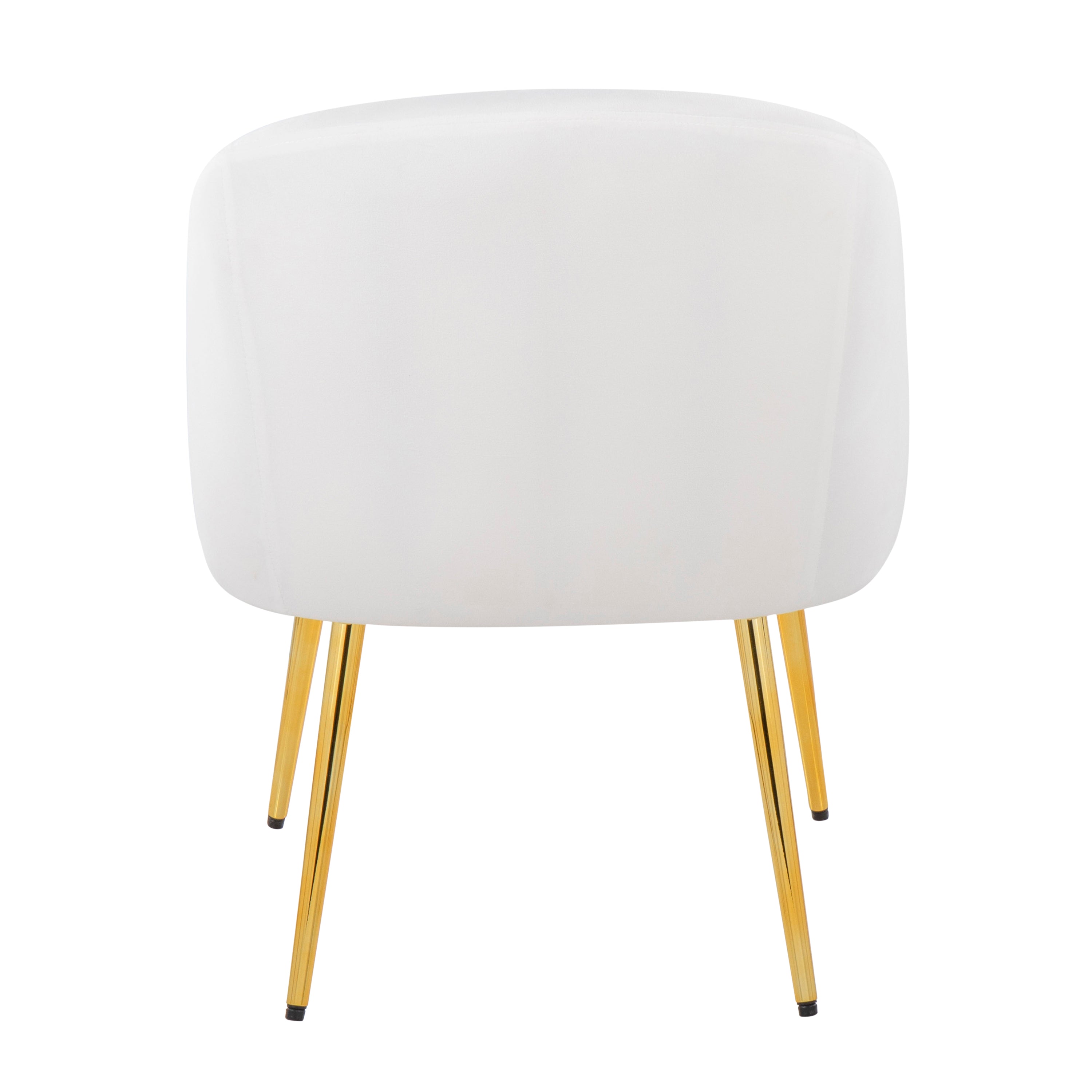 Shiraz Contemporary/Glam Chair in Gold Metal and White Velvet by LumiSource