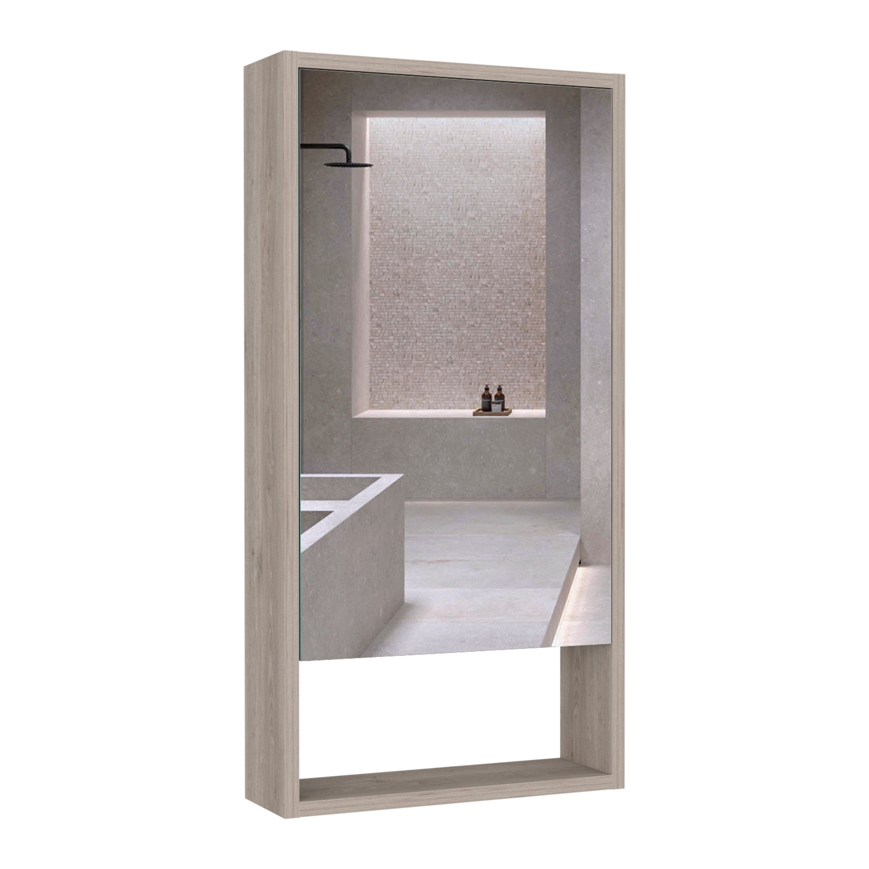 Medicine Cabinet Irvine, One External Shelf, Light Gray Finish