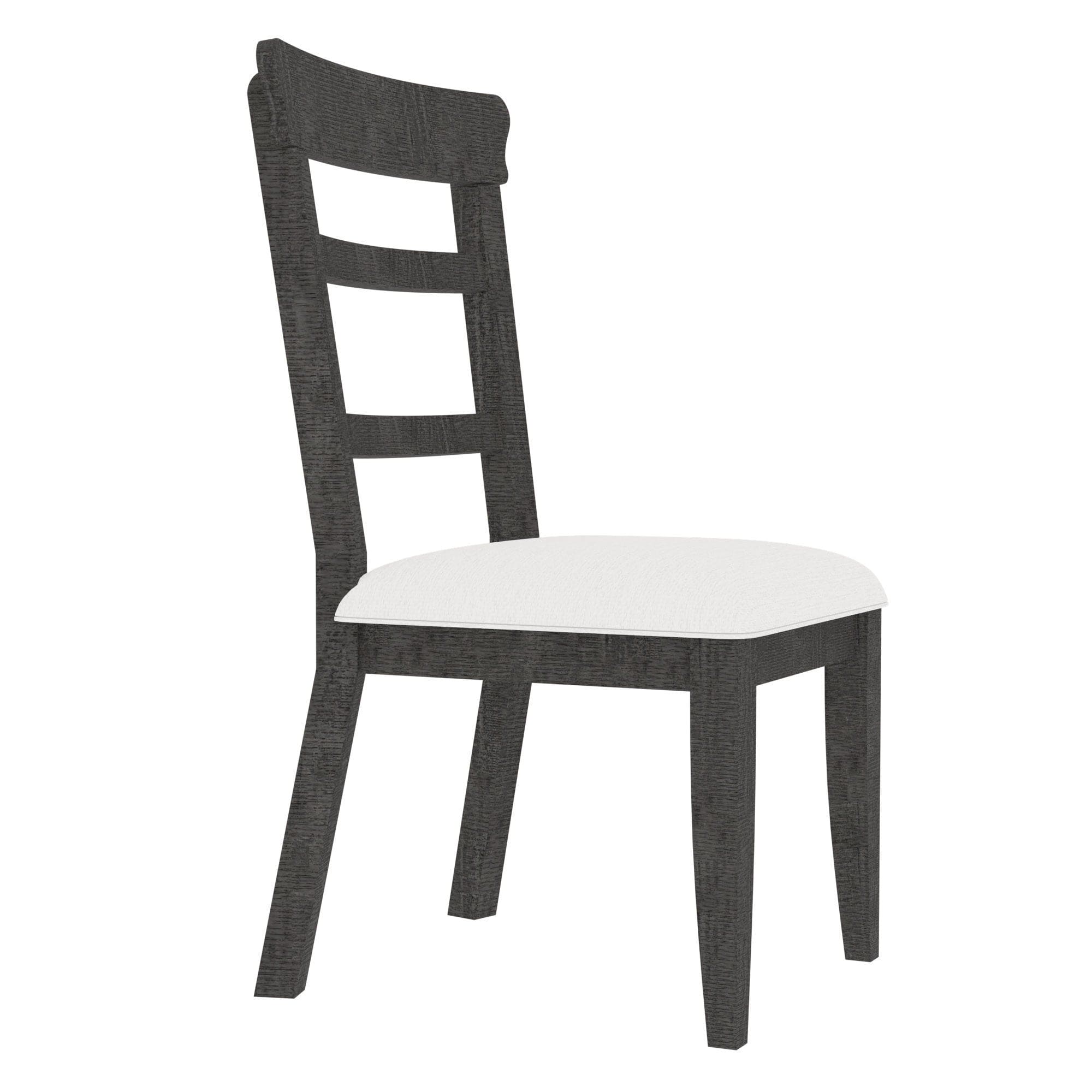 Dining Chair(19.1*24*37.4inch) Set of 2,Upholstered Cushion Seat Wooden Ladder Back Side Chairs Dark Gray