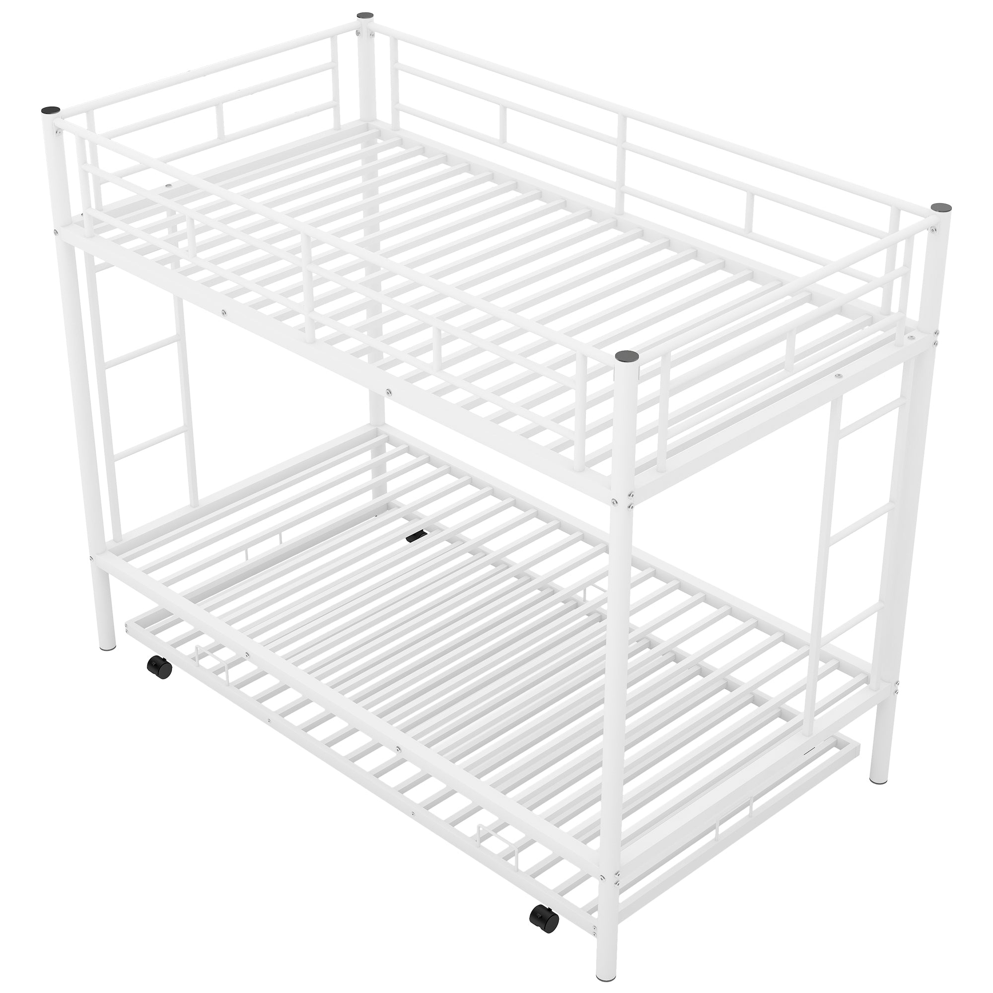 Twin over Twin Bunk Bed with Trundle, White(OLD SKU:MF192387AAK)