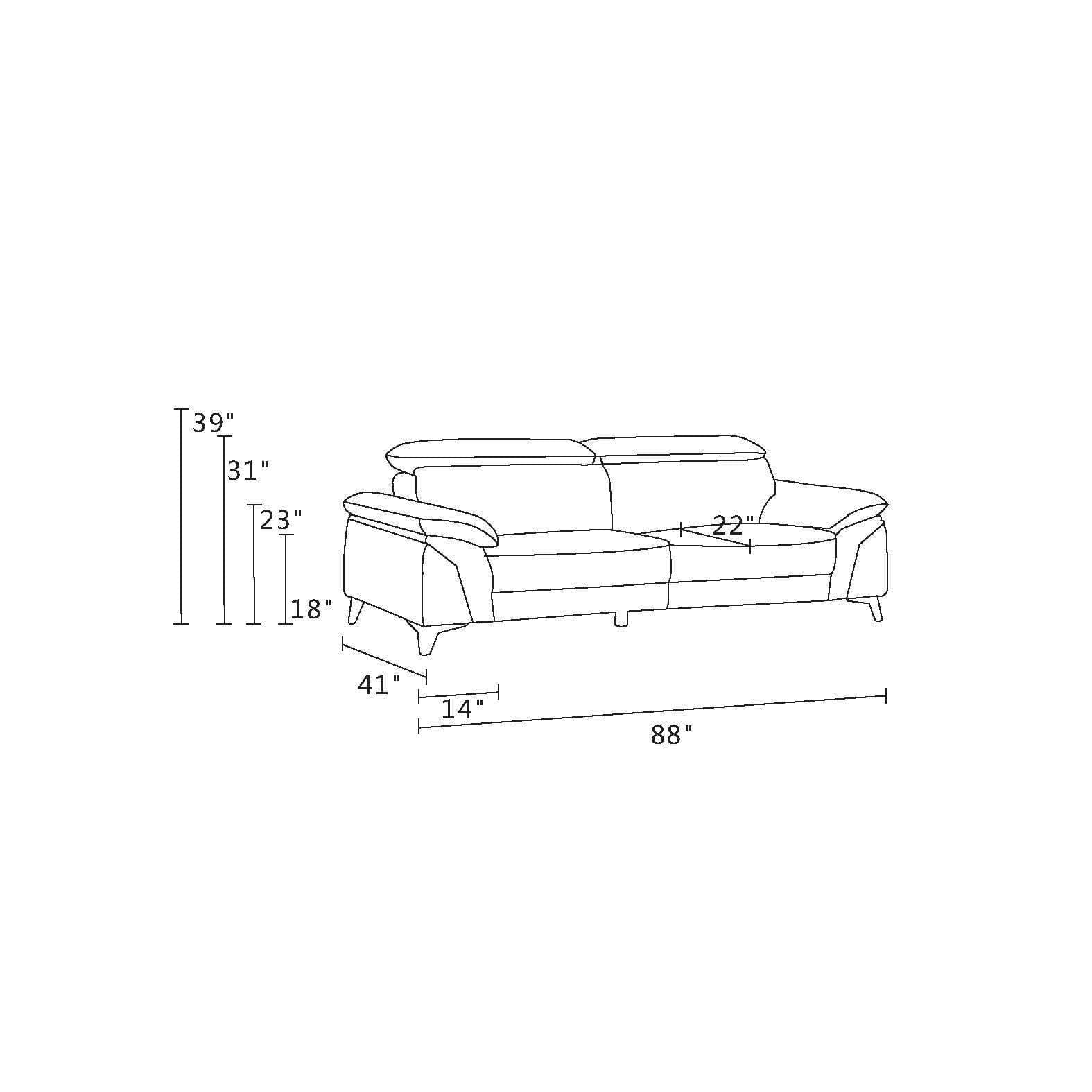 Global United Top Grain Italian Leather Loveseat