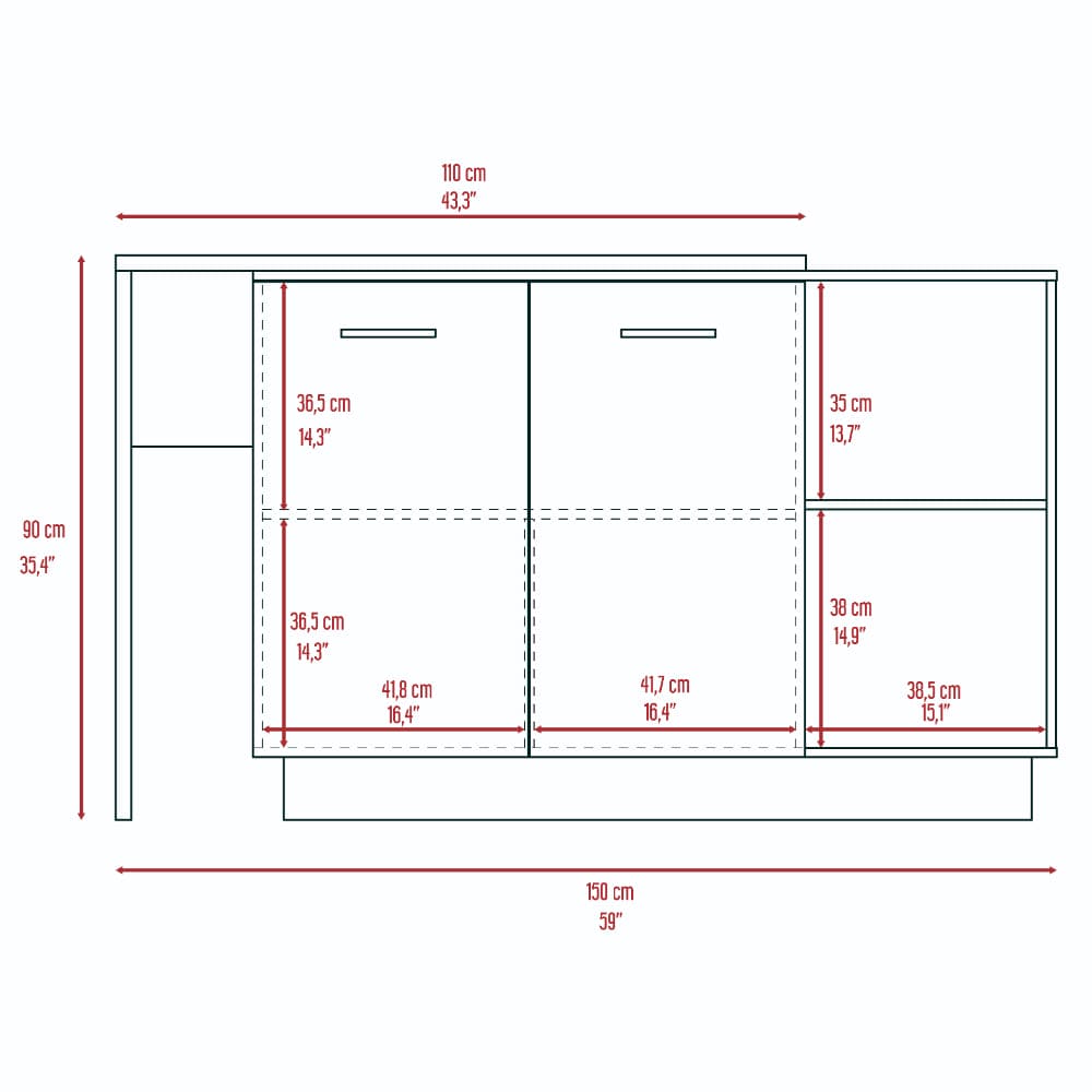 Dorchester 6-Shelf 6-Door 2-piece Kitchen Set, Kitchen Island and Pantry Cabinet White and Light Oak