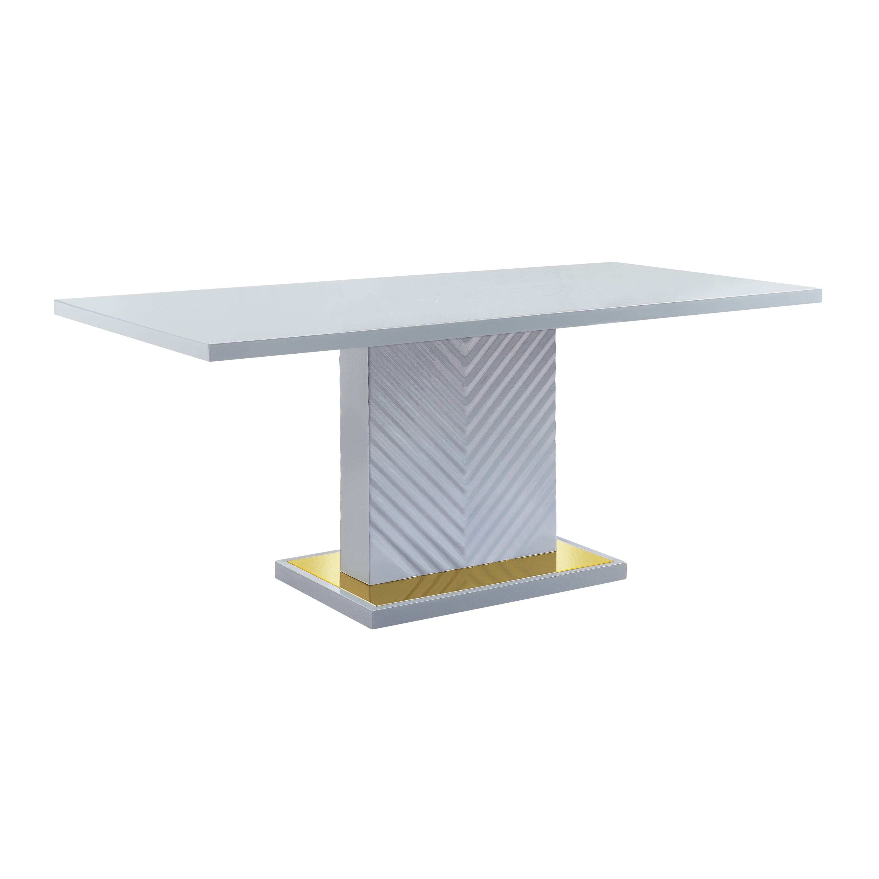 ACME Gaines Dining Table, Gray High Gloss Finish DN01261