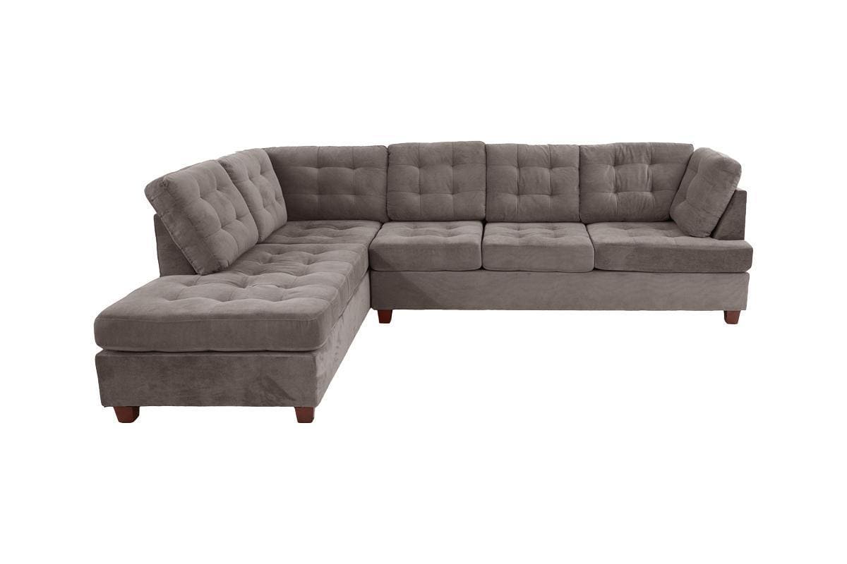 Living Room Sectional Waffle Suede Charcoal Color Sectional Sofa w Pillows Couch Tufted Cushion  Contemporary (NO OTTOMAN)