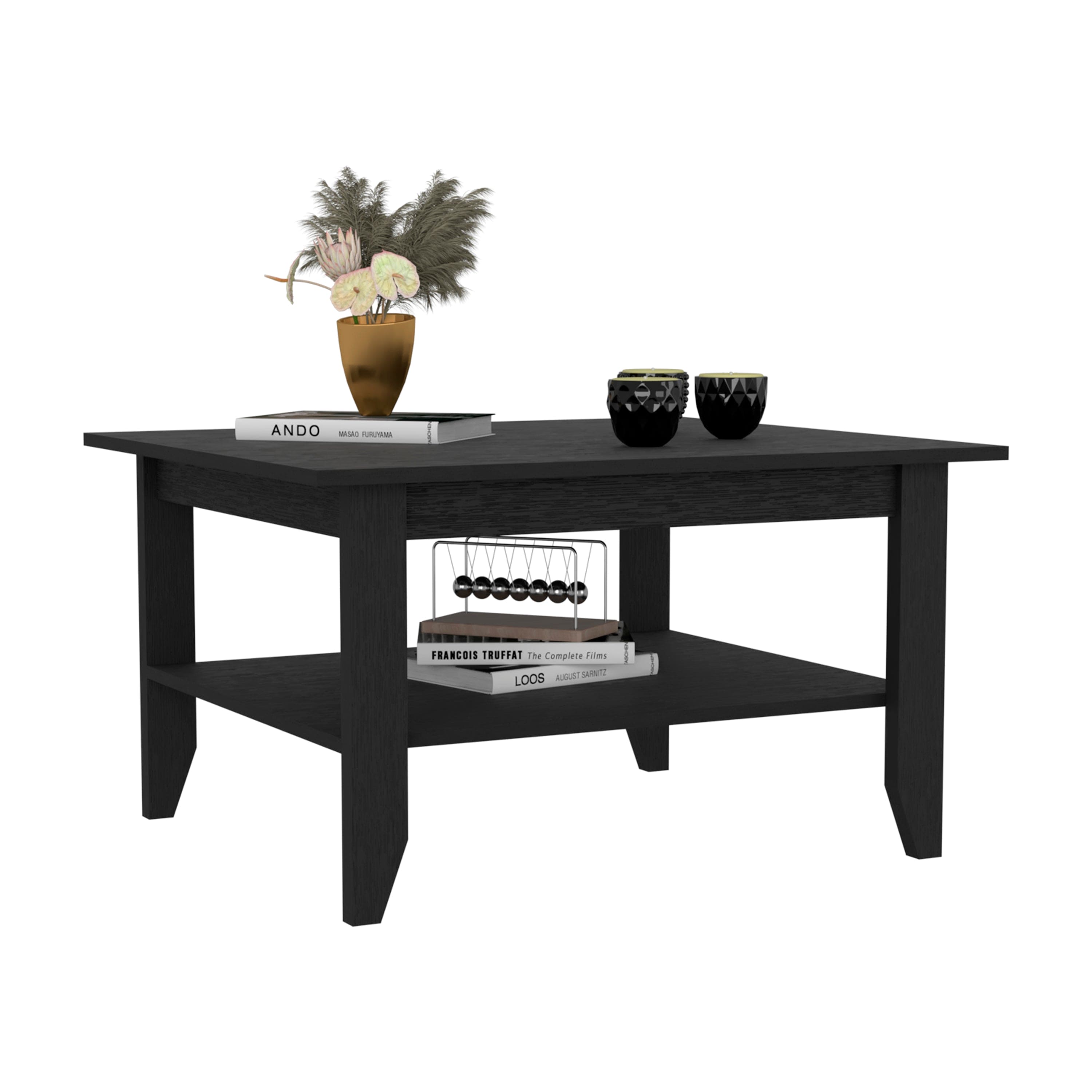 Coffee Table San Jose, One Shelf, Black Wengue Finish