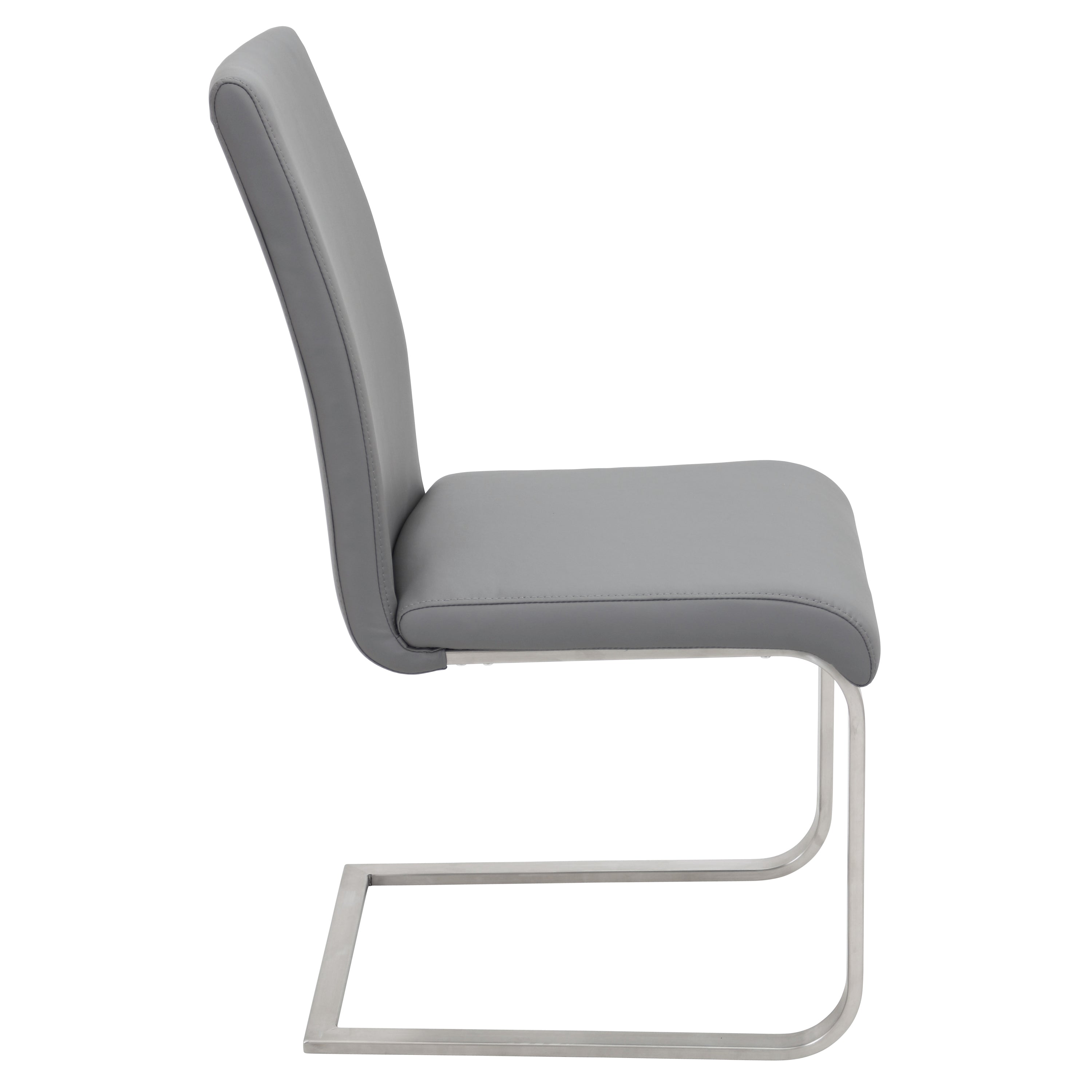 Foster Contemporary Dining Chair in Grey Faux Leather by LumiSource - Set of 2