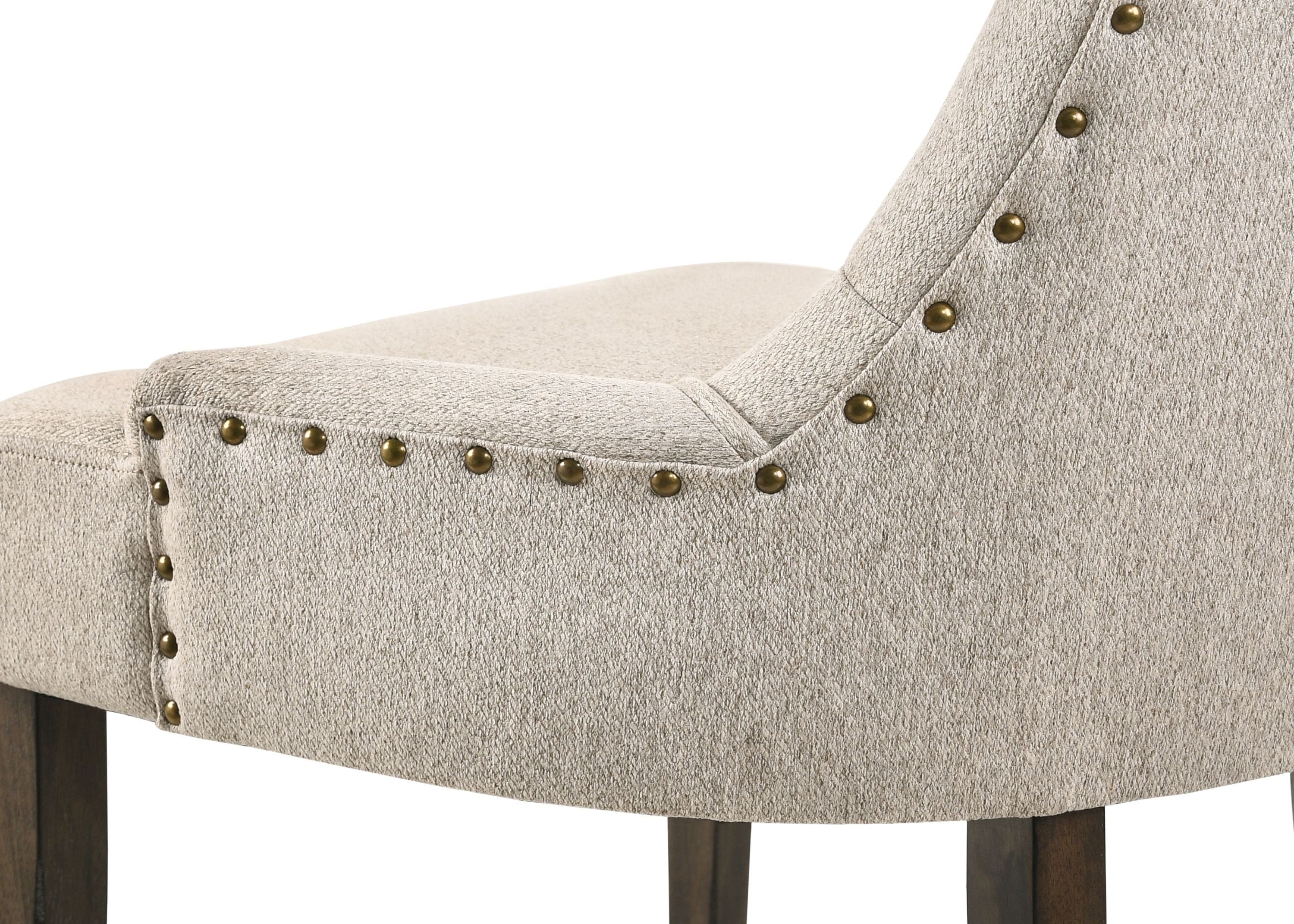 ACME Farren Side Chair, Beige Fabric & Espresso Finish 77172