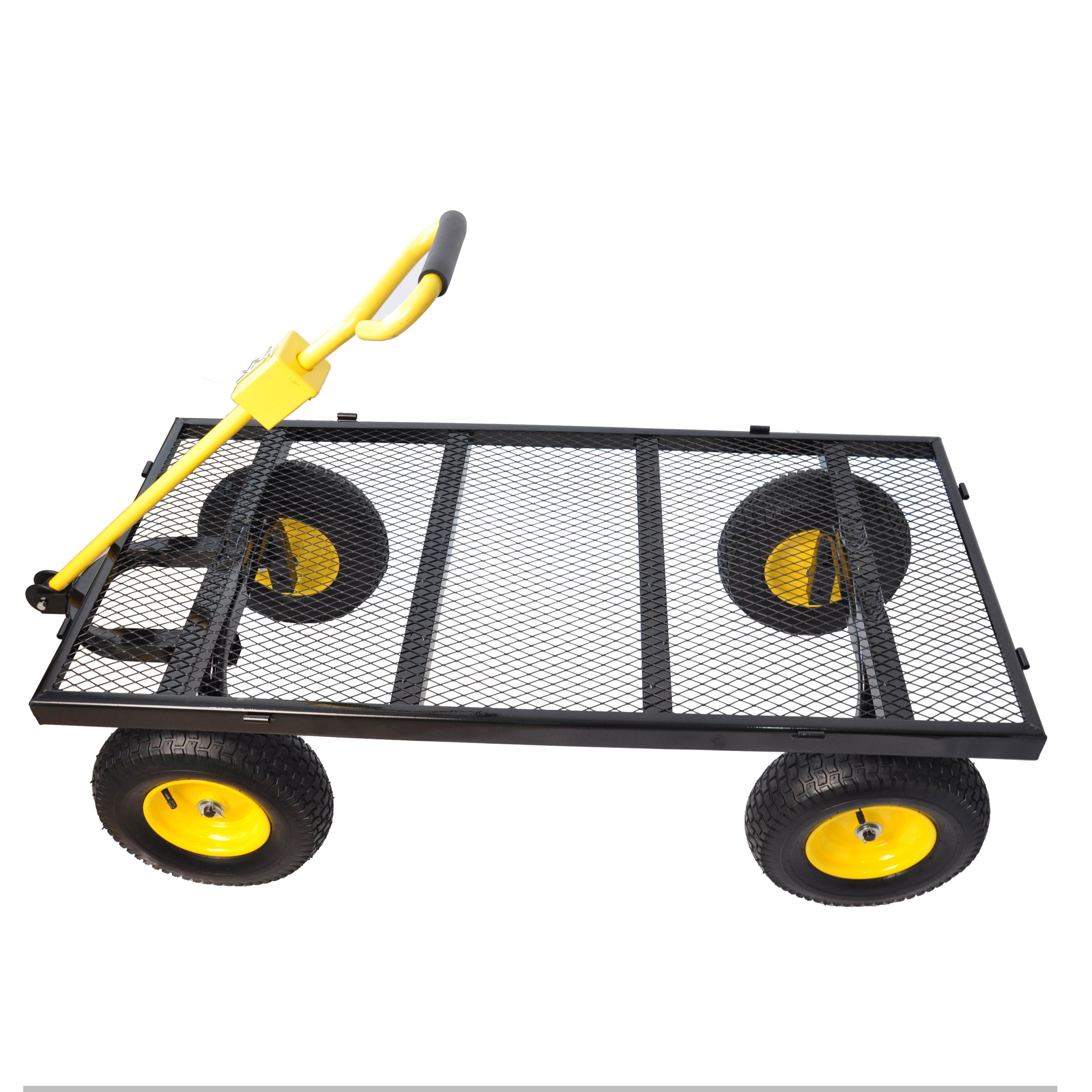 BIG  Wagon Cart Garden cart trucks make it easier to transport firewood Yellow+Black Maximum static load is 880 lbs.