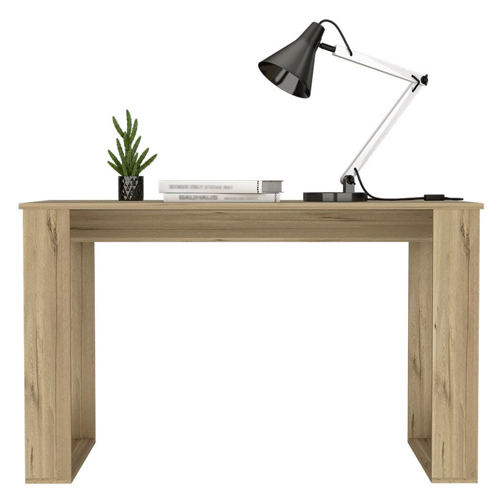 Computer Desk Albion with Ample Worksurface and Legs, Light Oak Finish