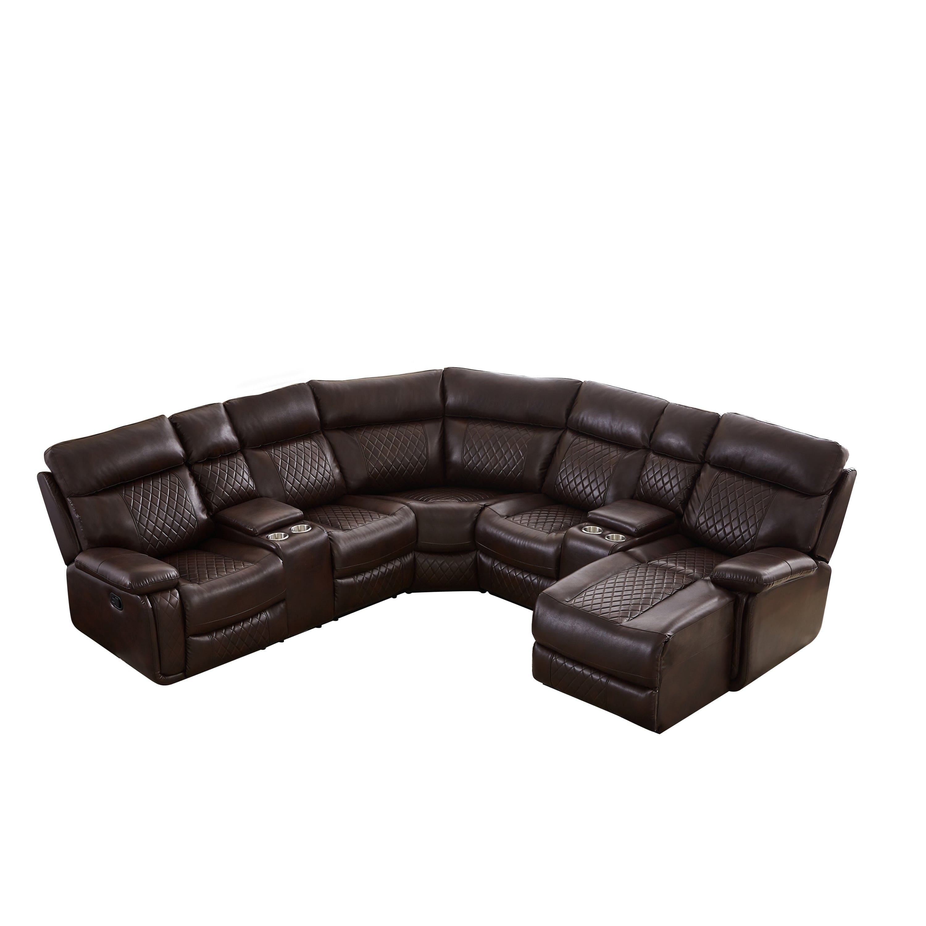 SECTIONAL MOTION SOFA BRWON (same as W223S00509 Size difference, See Details in page.)