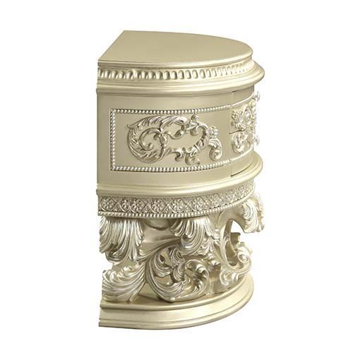 ACME Vatican Nightstand, Champagne Silver Finish BD00462