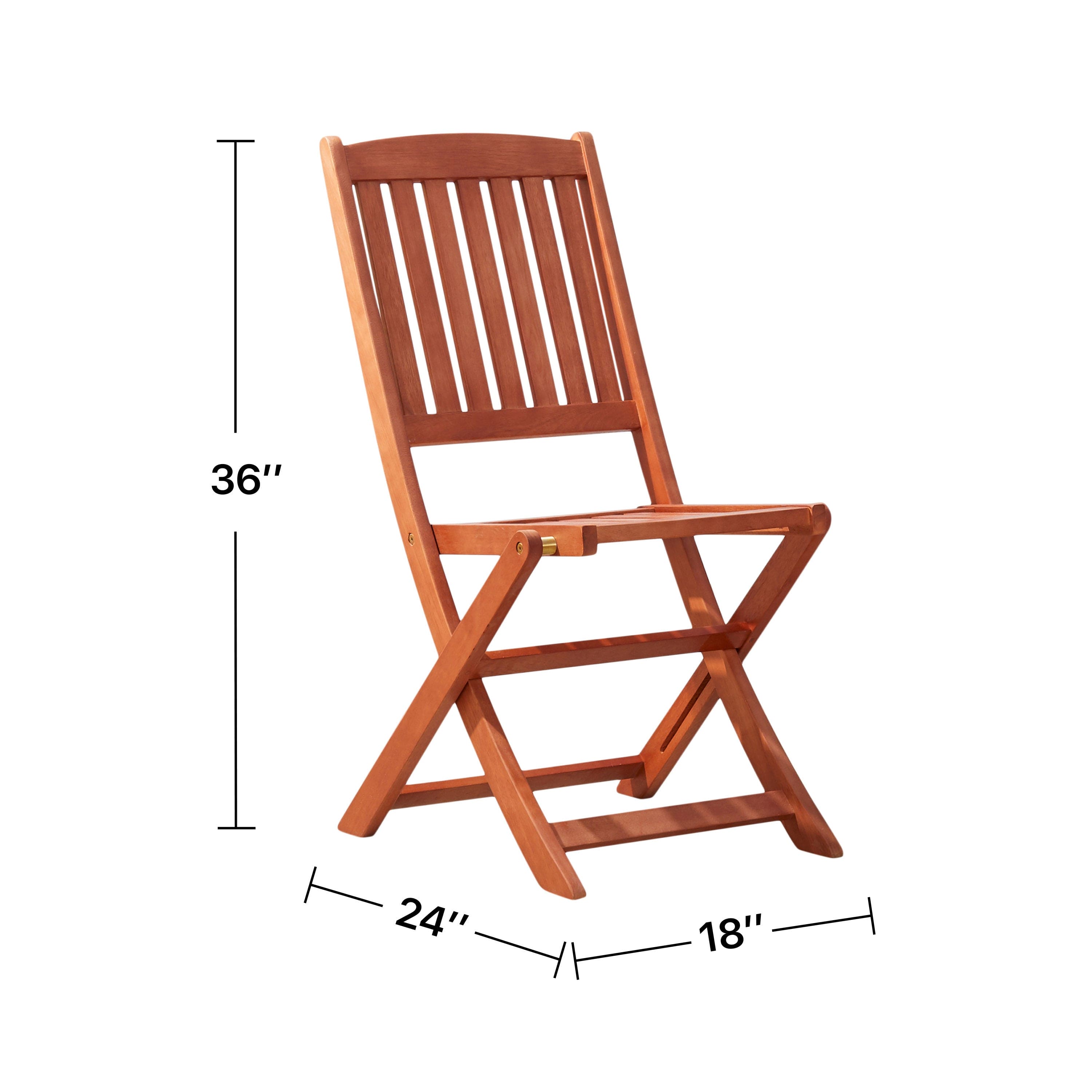 Lucius Reddish Brown Patio Folding Chairs (Set of 2)