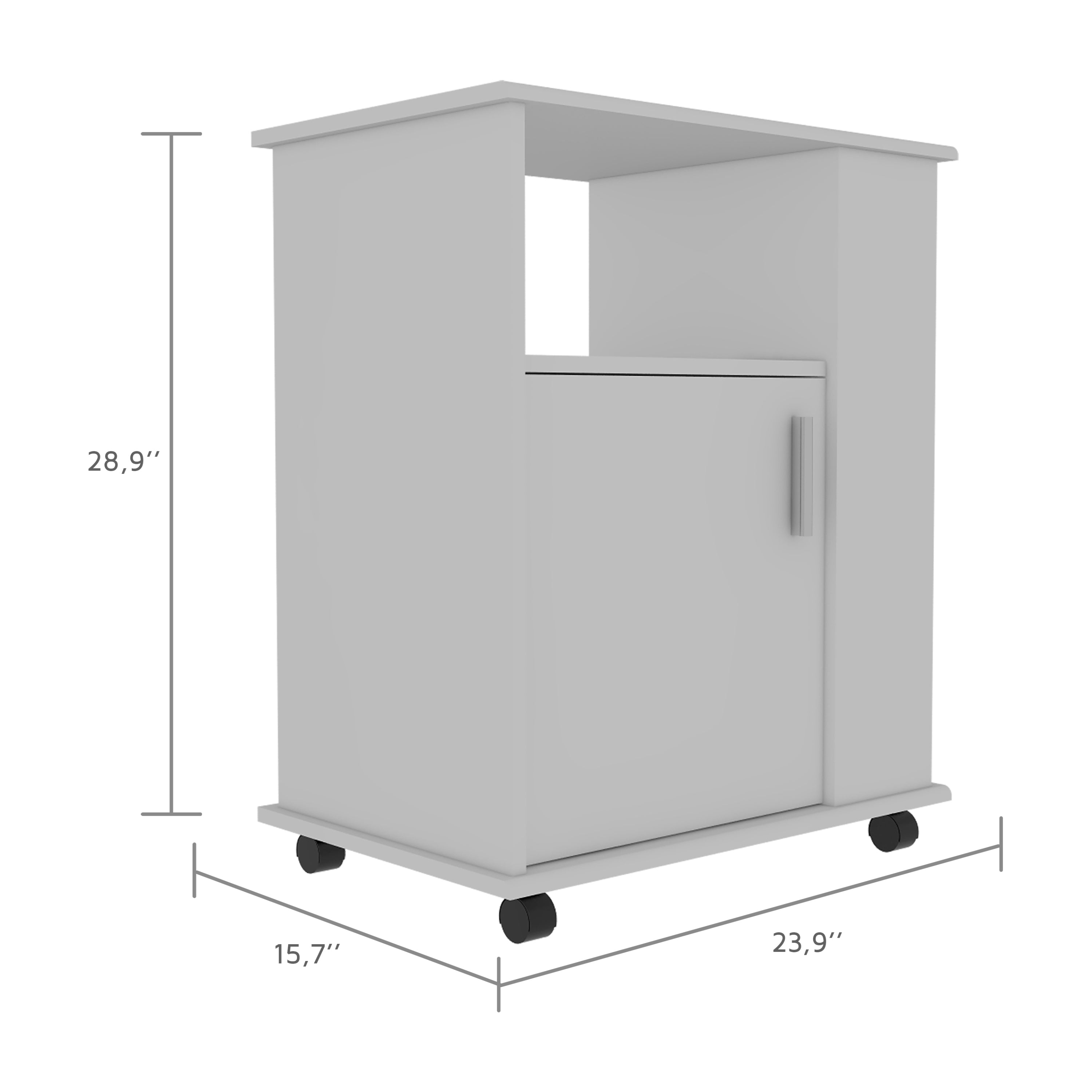 Kit Lower Microwave Cabinet, Single Door, Three Side Shelve -White