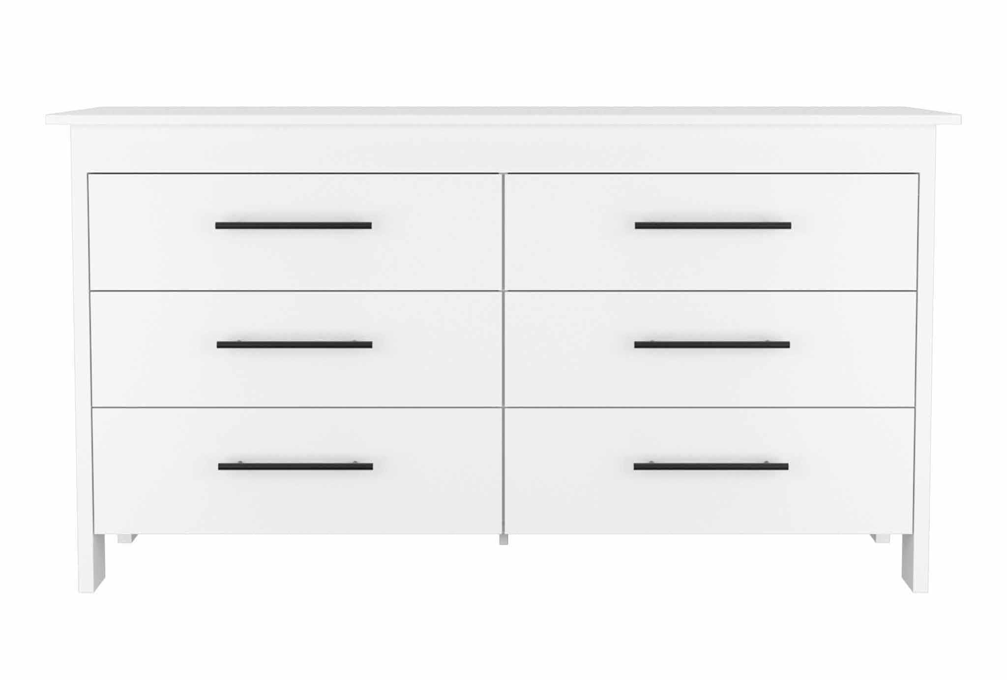 Southington 6-Drawer Rectangle Dresser White