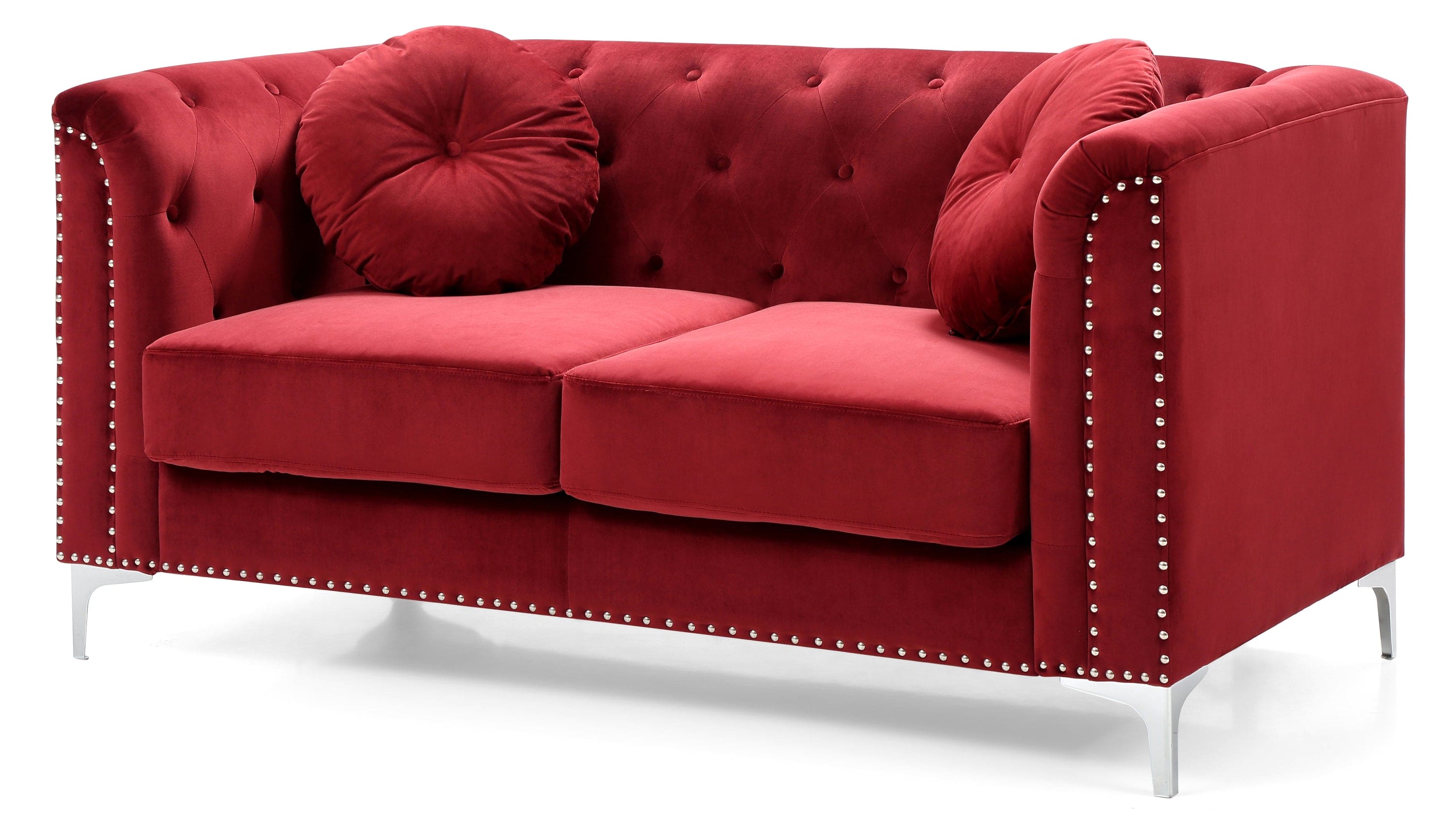 Glory Furniture Pompano G789A-L Loveseat ( 2 Boxes ) , BURGUNDY