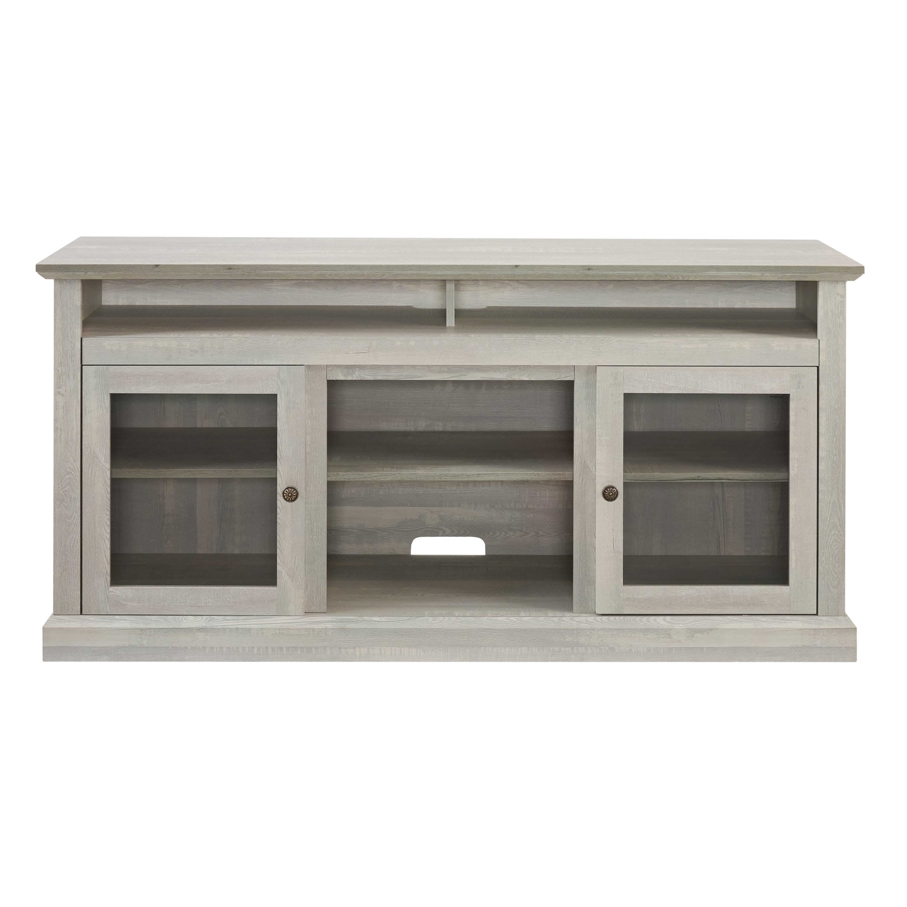 Contemporary TV Media Stand Modern Entertainment Console for TV Up to 65" with Open and Closed Storage Space, Stone Gray, 60"W*15.75"D*29"H