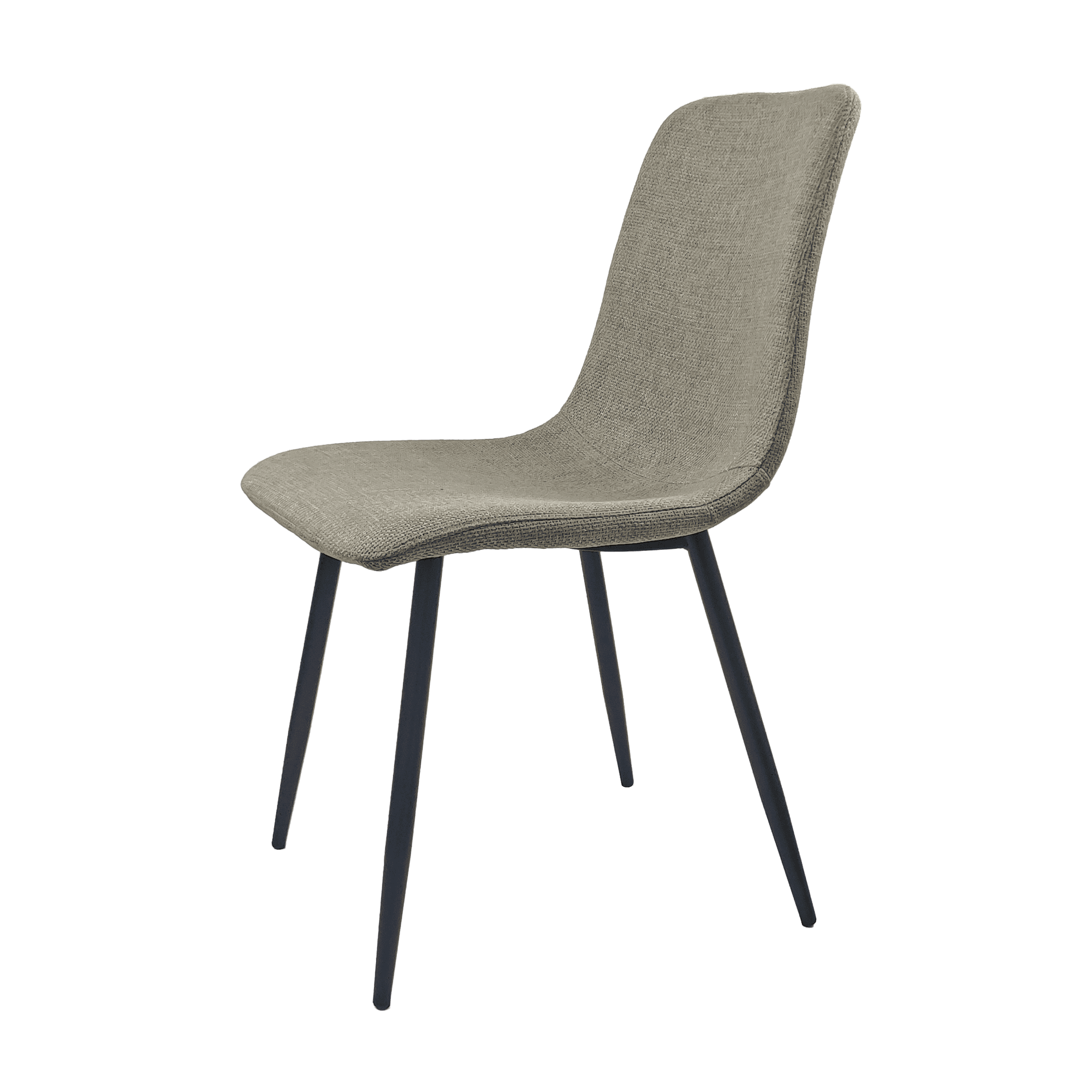 Dining Chairs Set of 4,Modern Kitchen  Dining Room Chairs,Upholstered Dining Accent Chairs in linen Cushion Seat and Sturdy Black Metal Legs(Grey)