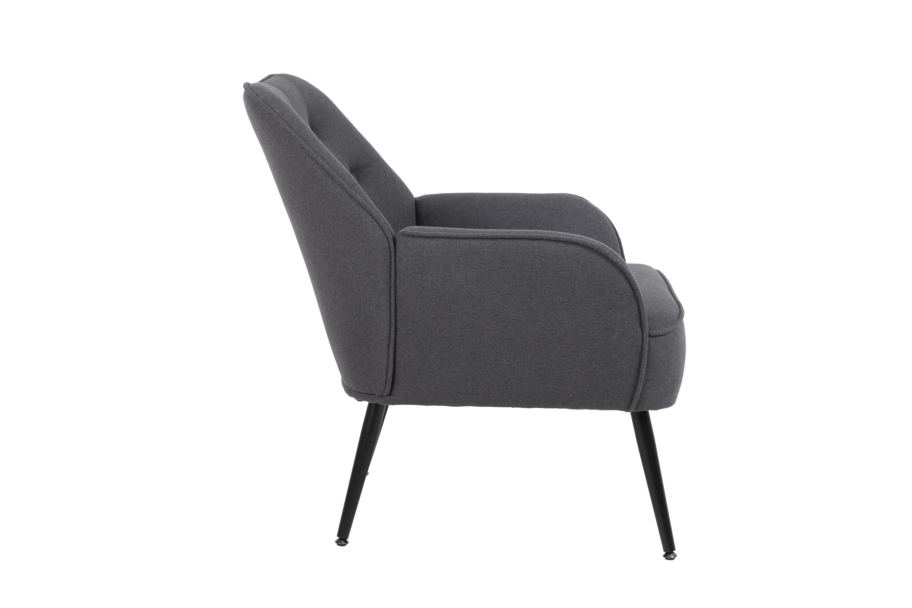 Modern Mid Century Chair velvet  Sherpa Armchair for Living Room Bedroom Office Easy Assemble(Dark Grey)