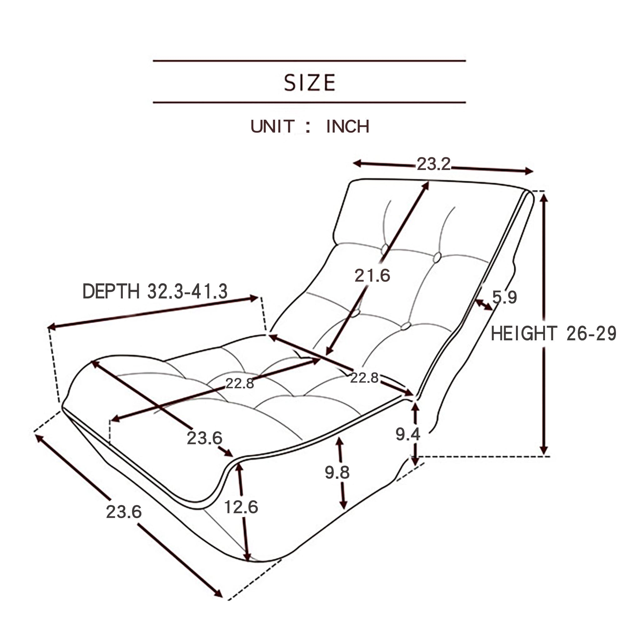 Single sofa reclining chair Japanese chair lazy sofa tatami balcony reclining chair leisure sofa adjustable chair