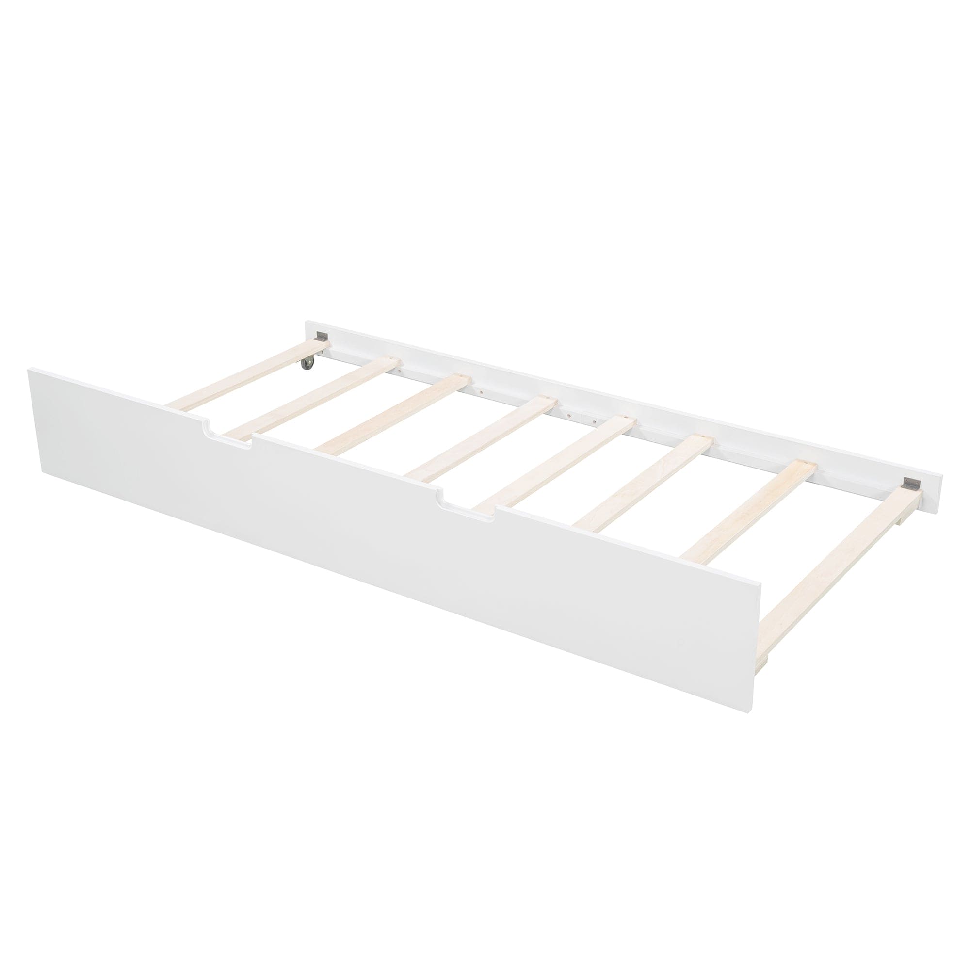 Full size Daybed with Twin size Trundle, Wood Slat Support, White