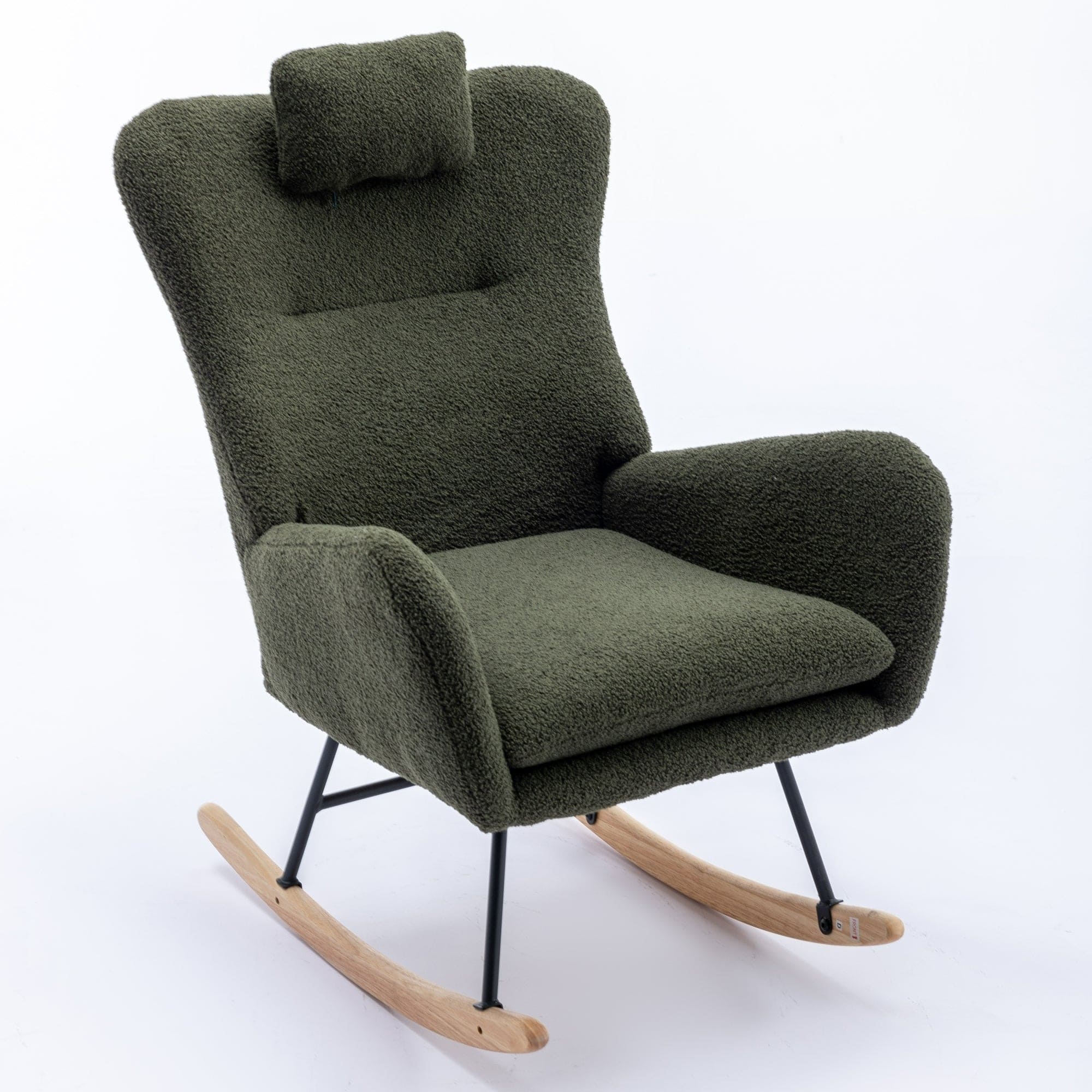 35.5 inch Rocking Chair with Pocket, (dark green)