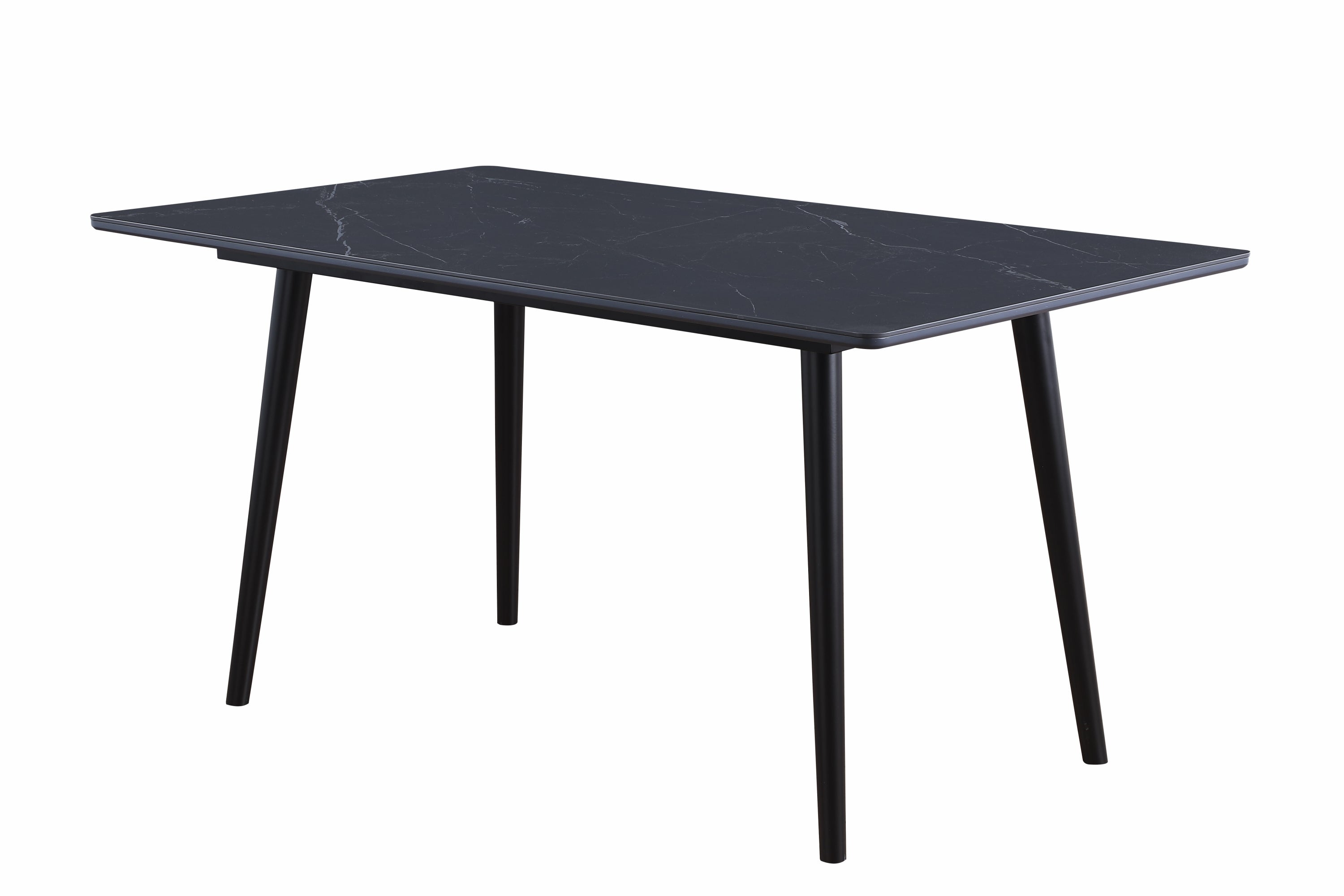 Modern Contemporary Dining Table 1pc Black Sintered Stone Table Stylish Dining Furniture