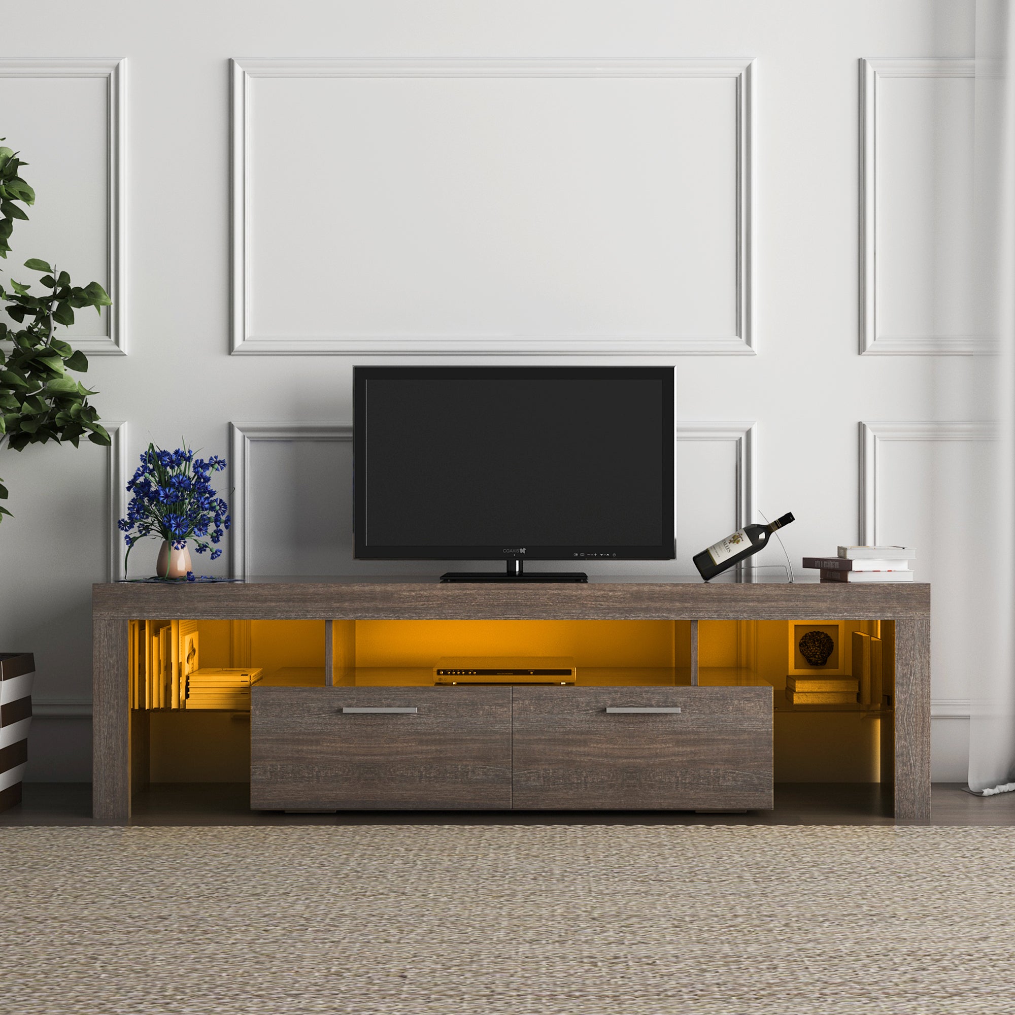 Modern TV stand  Brown + white TV