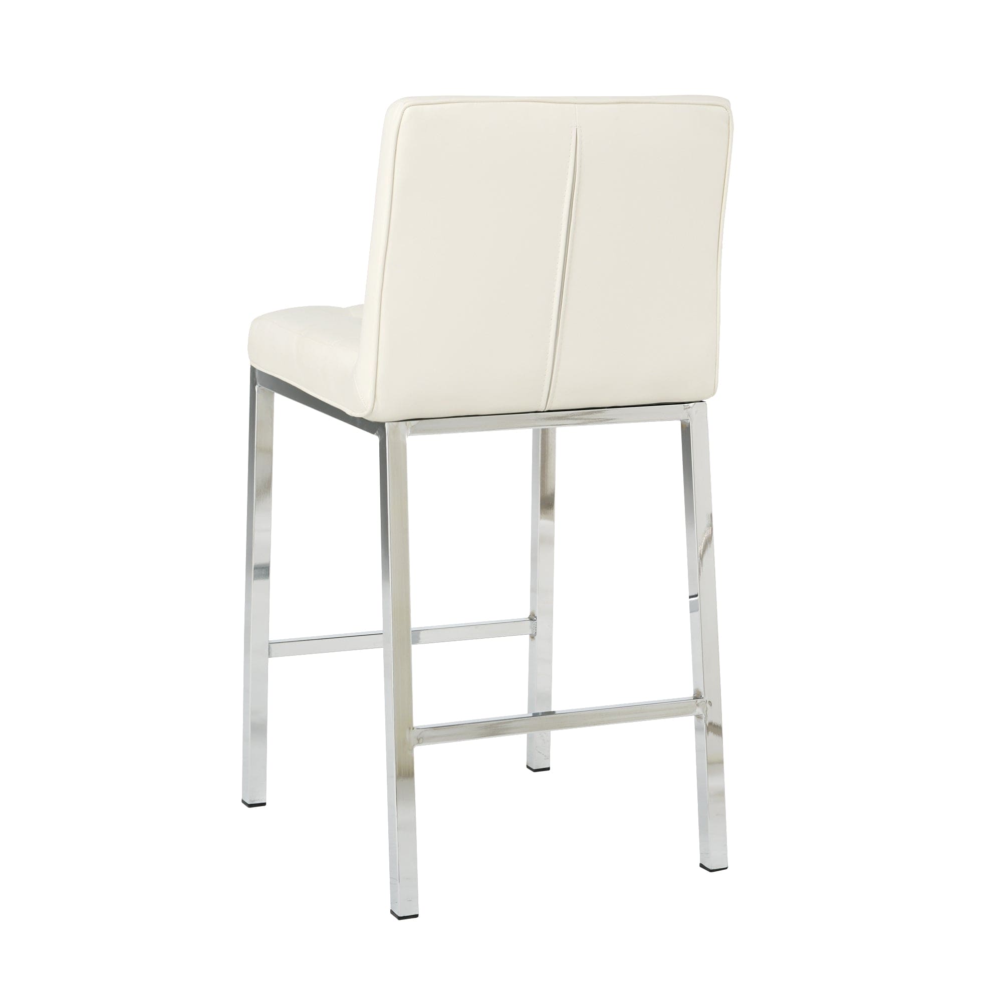 Modern Design High Counter Stool Electroplated leg Kitchen Restaurant white pu Bar Chair(set of 2)