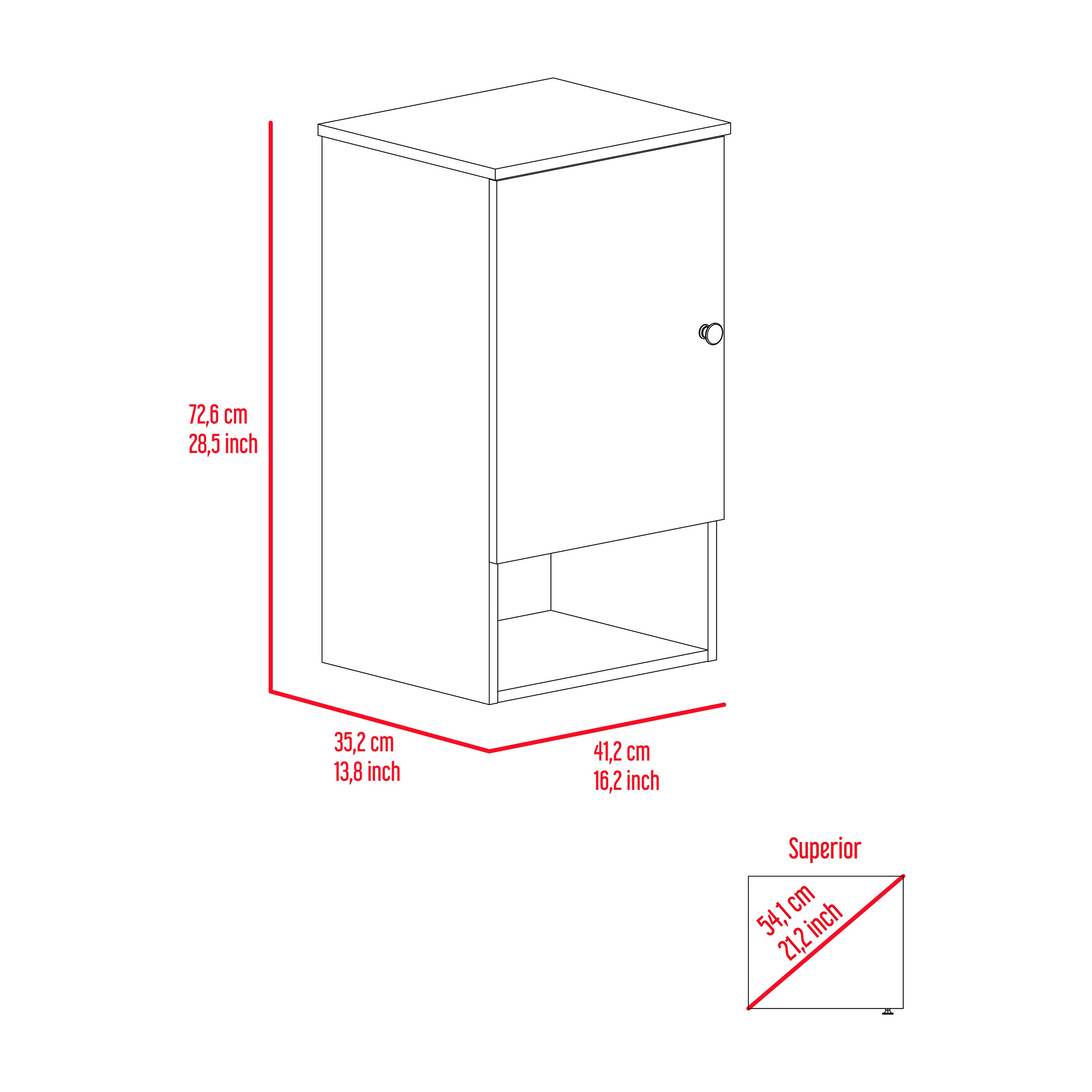 Medicine Cabinet Porto, Two Internal Shelves, Light Oak / White Finish