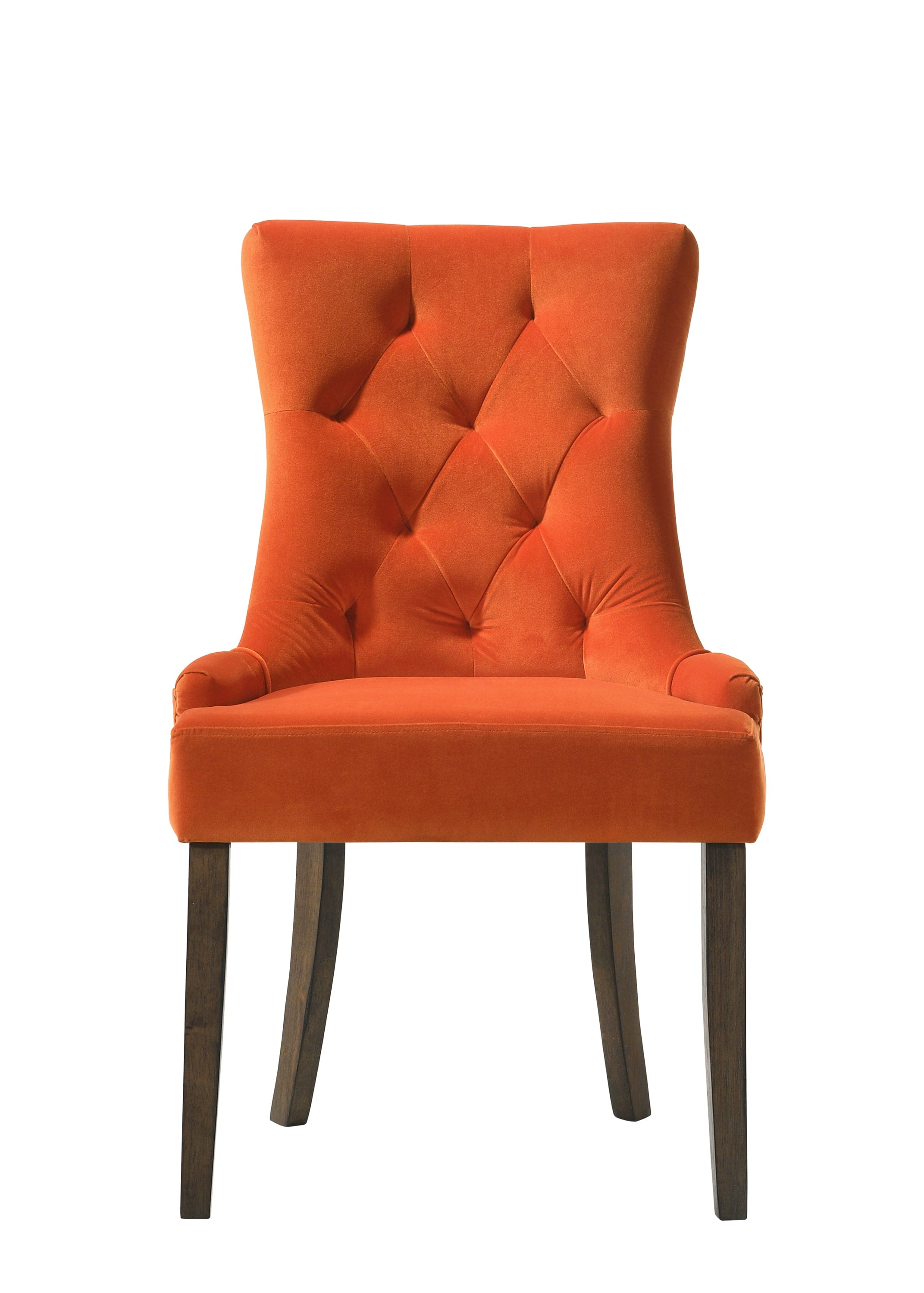 ACME Farren Side Chair, Orange Velvet & Espresso Finish 77164