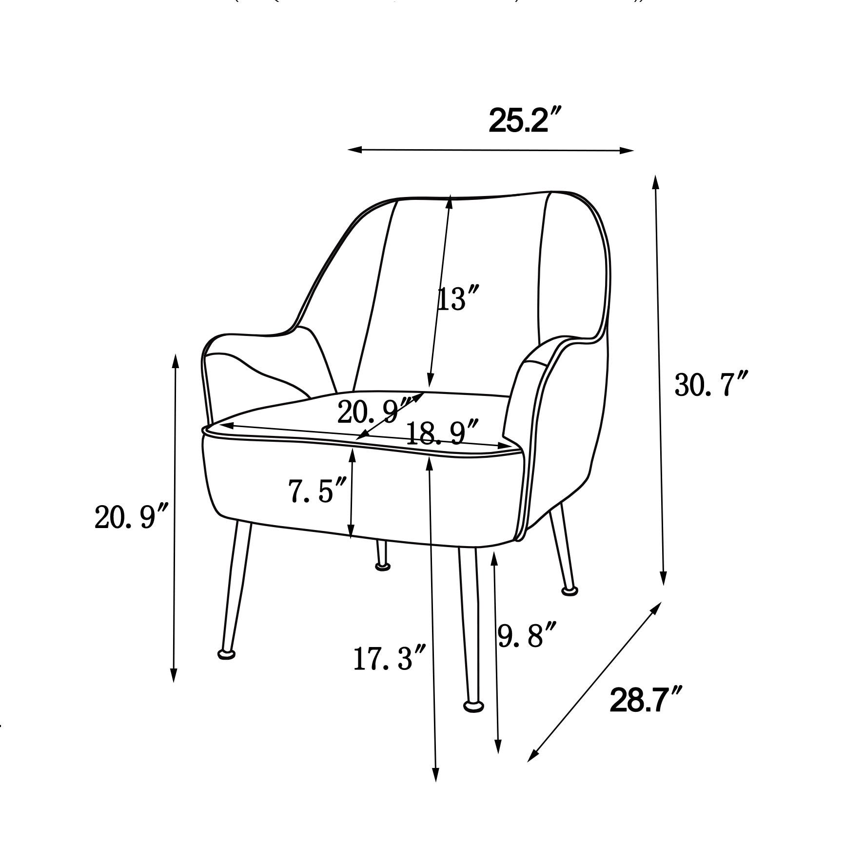 Modern Soft White Teddy fabric Ivory Ergonomics Accent Chair Living Room Chair Bedroom Chair Home Chair With Gold Legs And Adjustable Legs For Indoor Home