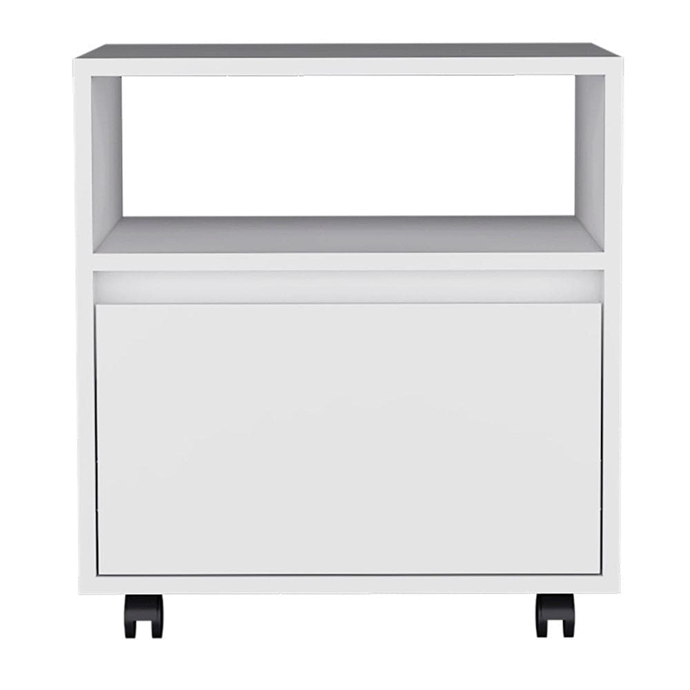 Nightstand Munyochi, One Drawer, White Finish