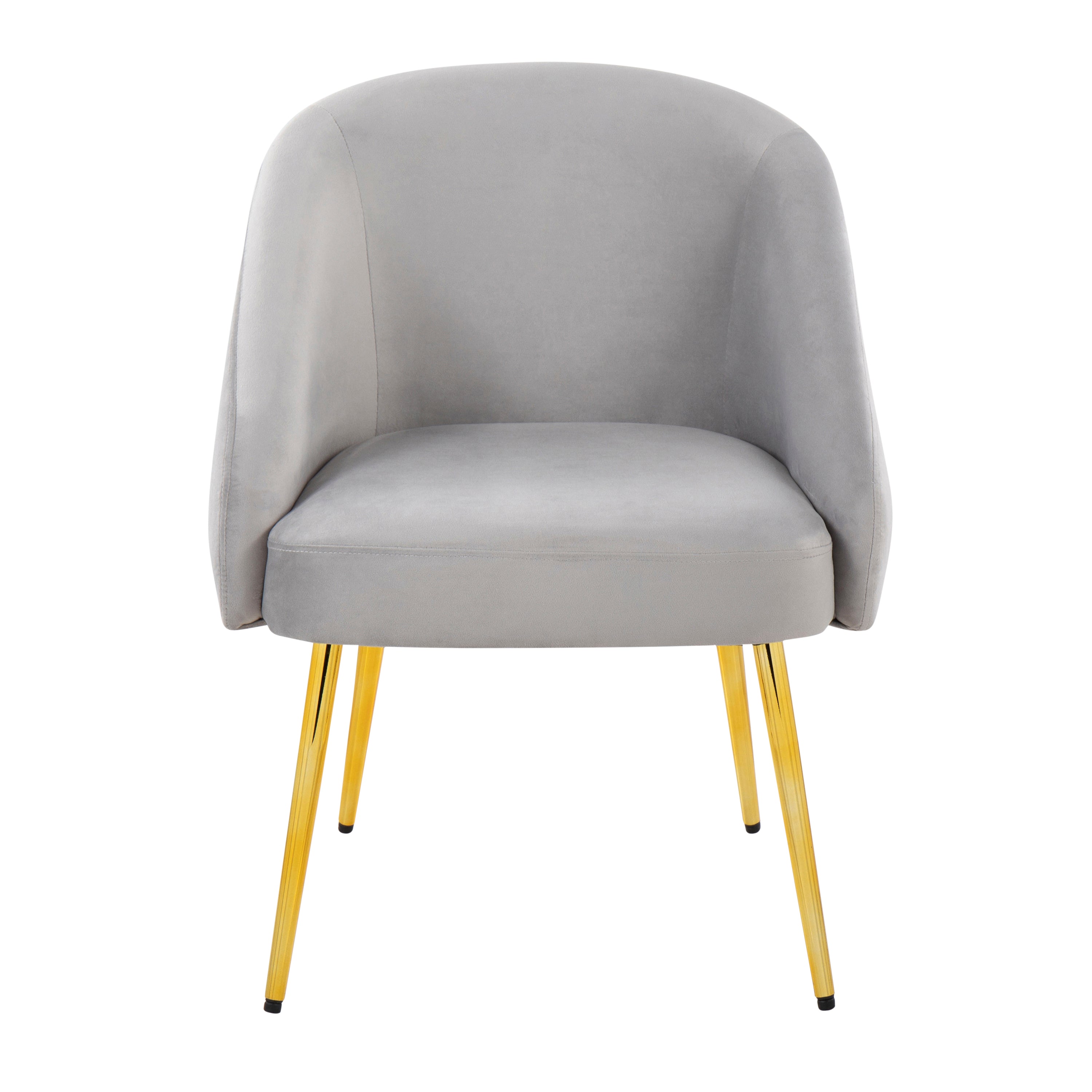 Shiraz Contemporary/Glam Chair in Gold Metal and Silver Velvet by LumiSource